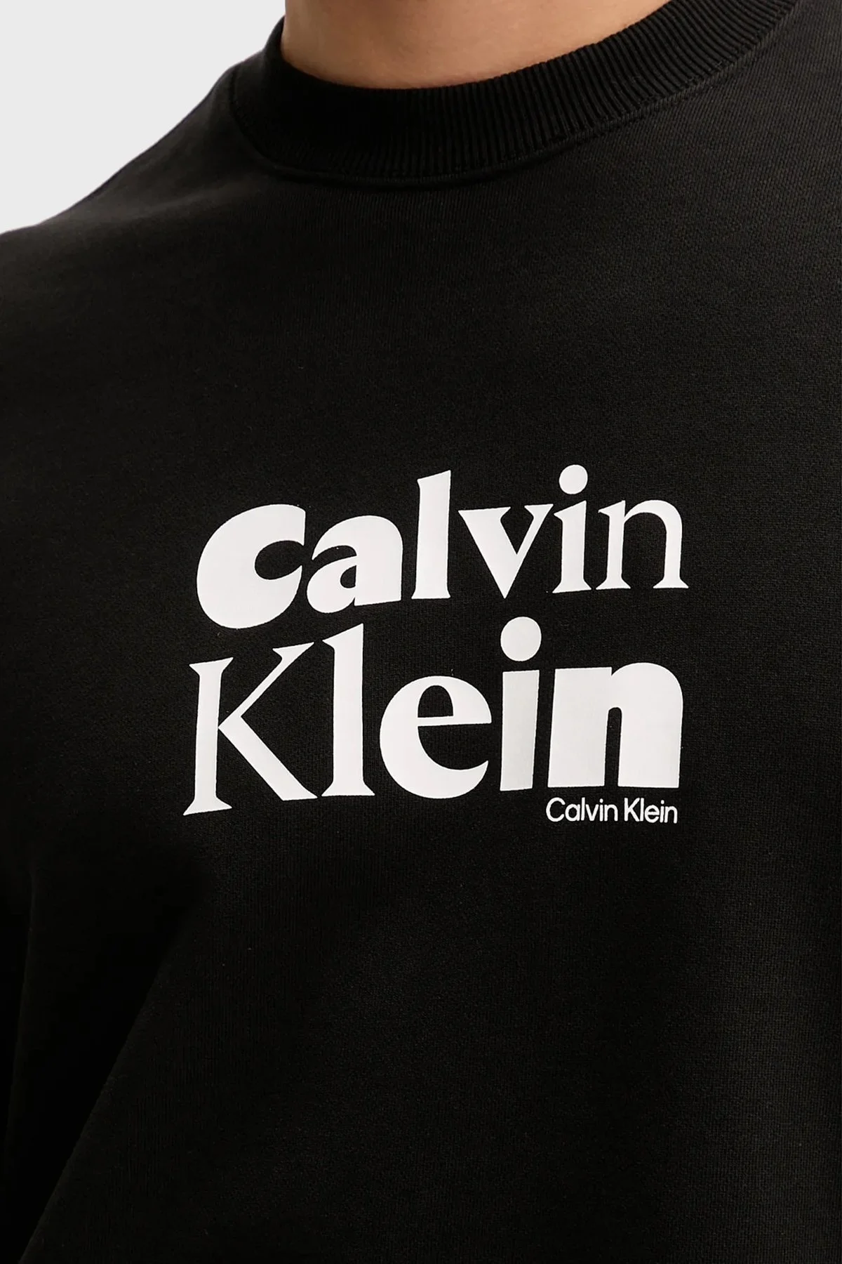 Calvin Klein Logolu Pamuklu Relaxed Fit Bisiklet Yaka LV04LD242GUB1 Erkek Sweat LV04LD242G UB1 SİYAH - 5