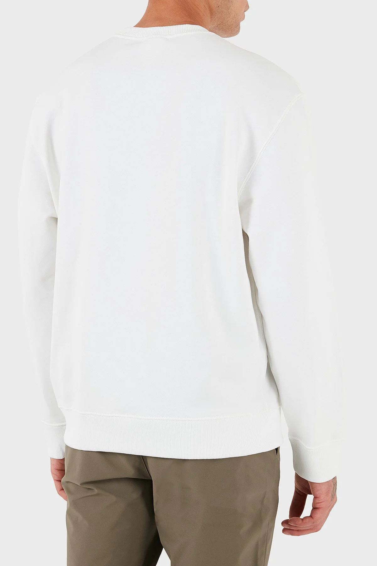 Calvin Klein Logolu Pamuklu Relaxed Fit Bisiklet Yaka LV04LD242GYAF Erkek Sweat LV04LD242G YAF BEYAZ - 3