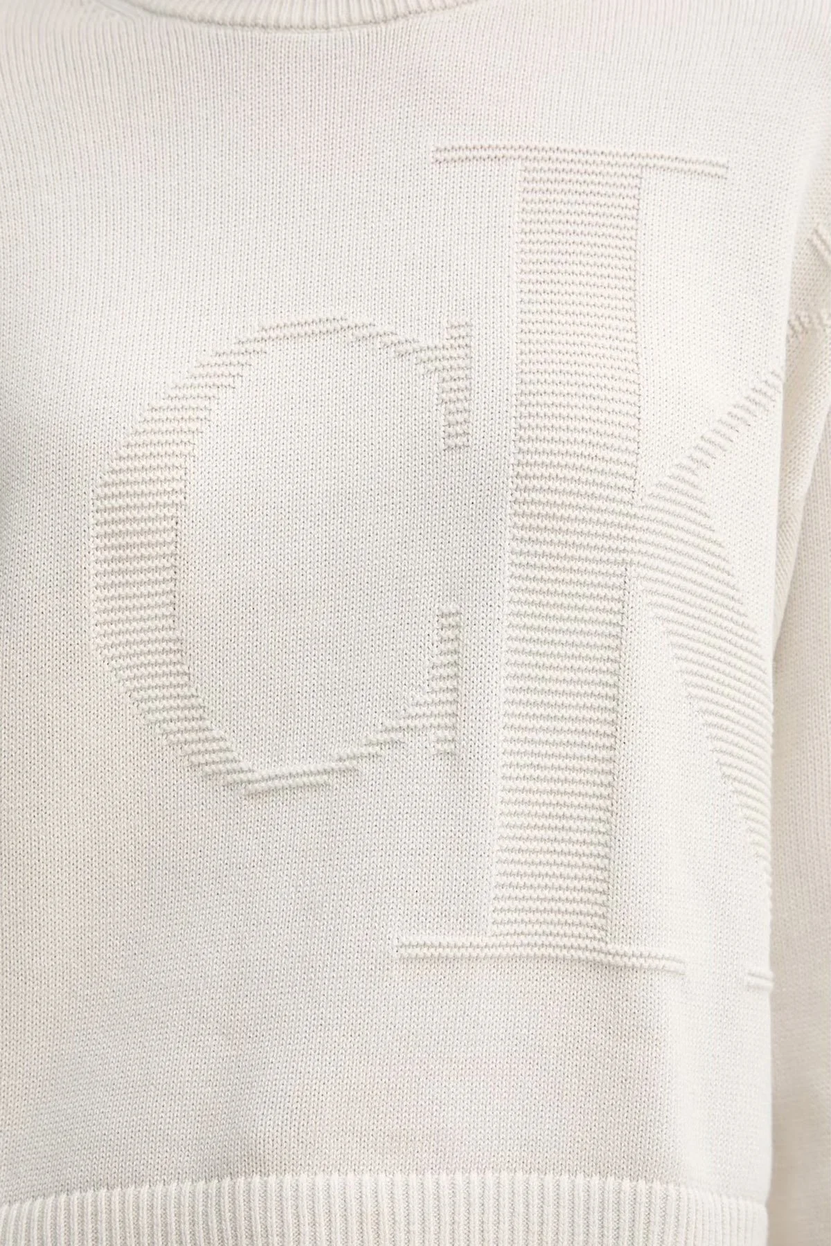 Calvin Klein Logolu Pamuklu Relaxed Fit Bisiklet Yaka Örme LV047D304G67U Kadın Kazak LV047D304G 67U BEYAZ - 4