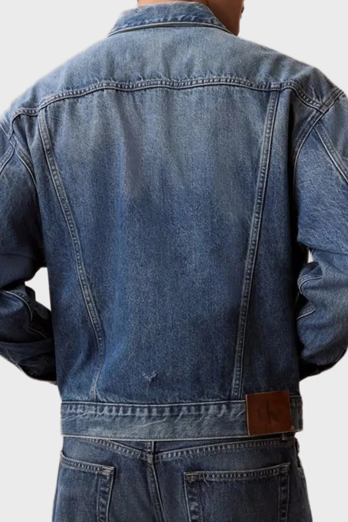 Calvin Klein Logolu Pamuklu Relaxed Fit Düğmeli LV04RD706GZY2 Erkek Kot Ceket LV04RD706G ZY2 MAVİ - 2