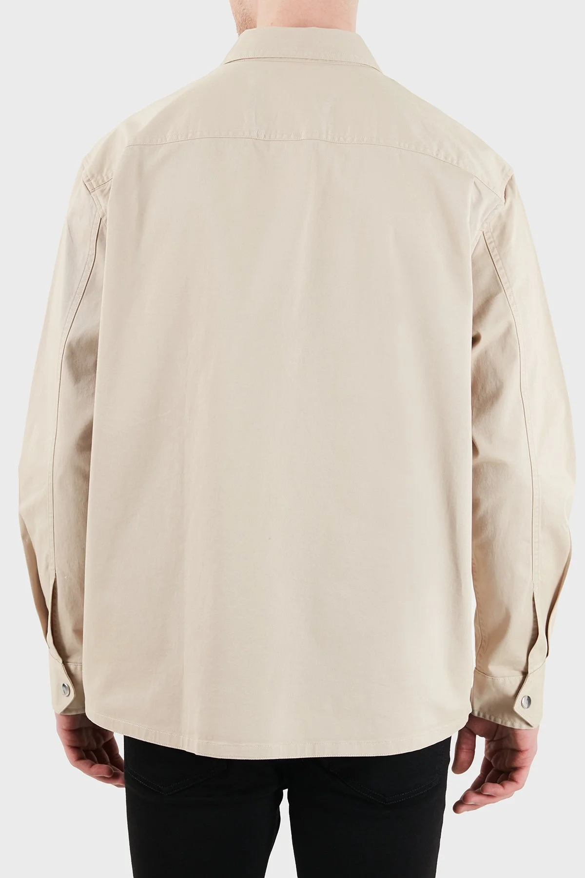 Calvin Klein Logolu Pamuklu Relaxed Fit Göğüs Cepli LV04RE103GPF0 Erkek Gömlek LV04RE103G PF0 BEJ - 3