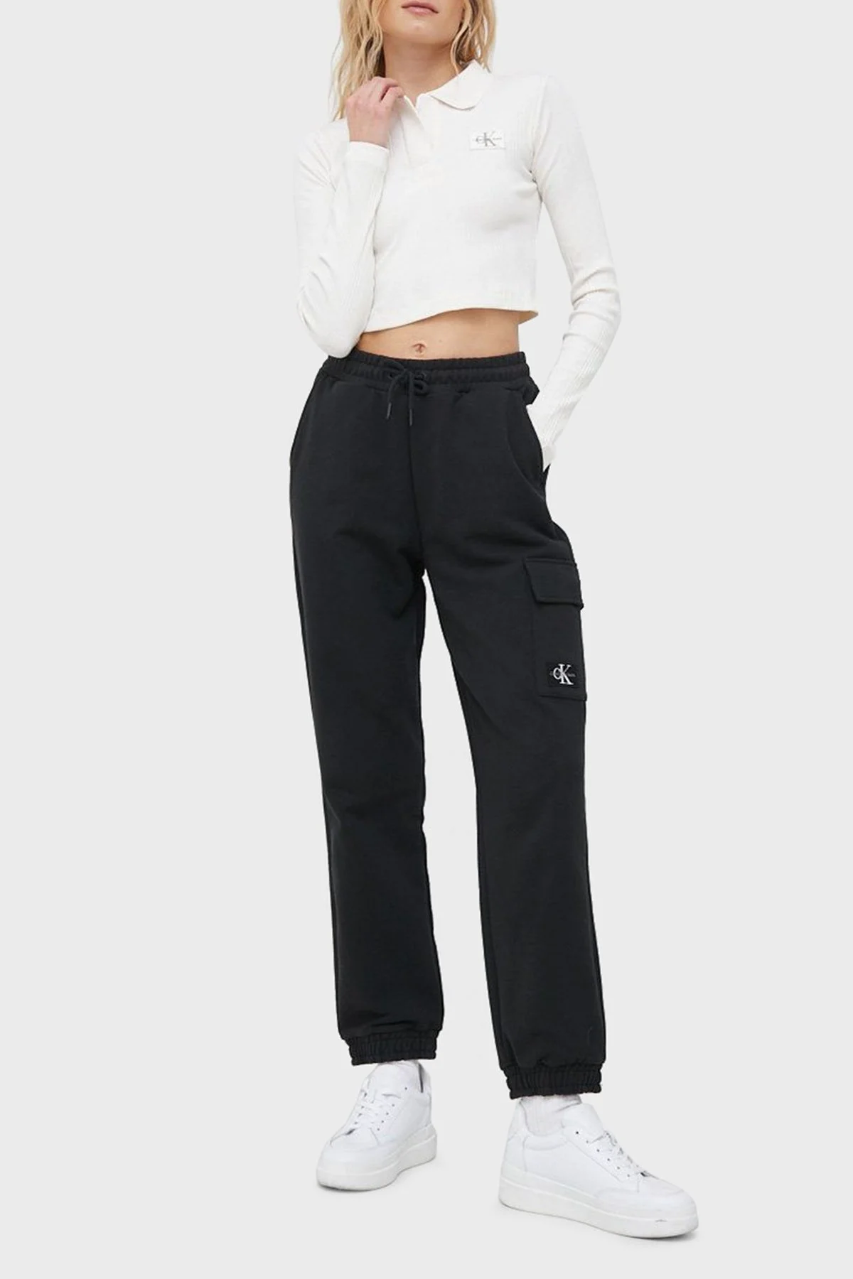 Calvin Klein Logolu Pamuklu Relaxed Fit Jogger Bayan Pantolon J20J220262 BEH SİYAH - 1