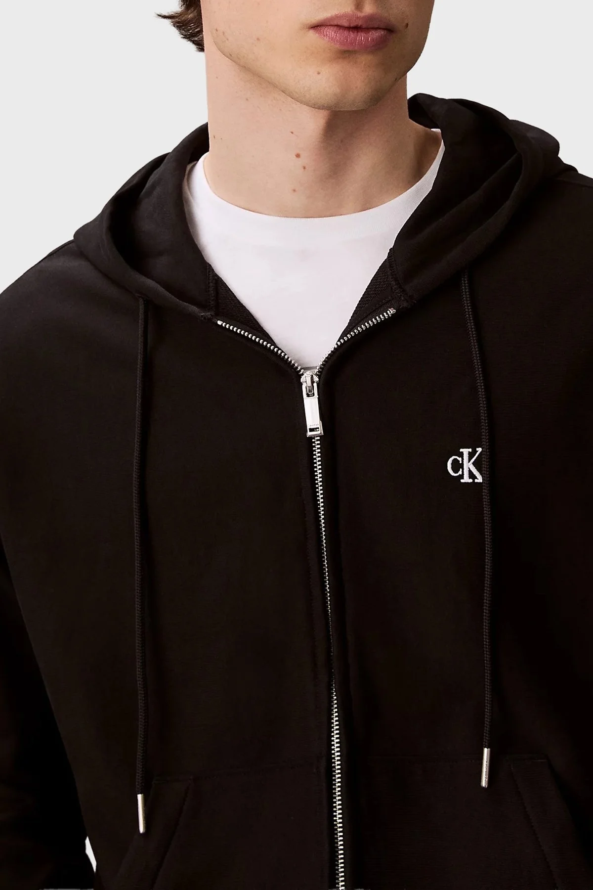 Calvin Klein Logolu Pamuklu Relaxed Fit Kapüşonlu LV04RD232GUB1 Erkek Sweat LV04RD232G UB1 SİYAH - 5