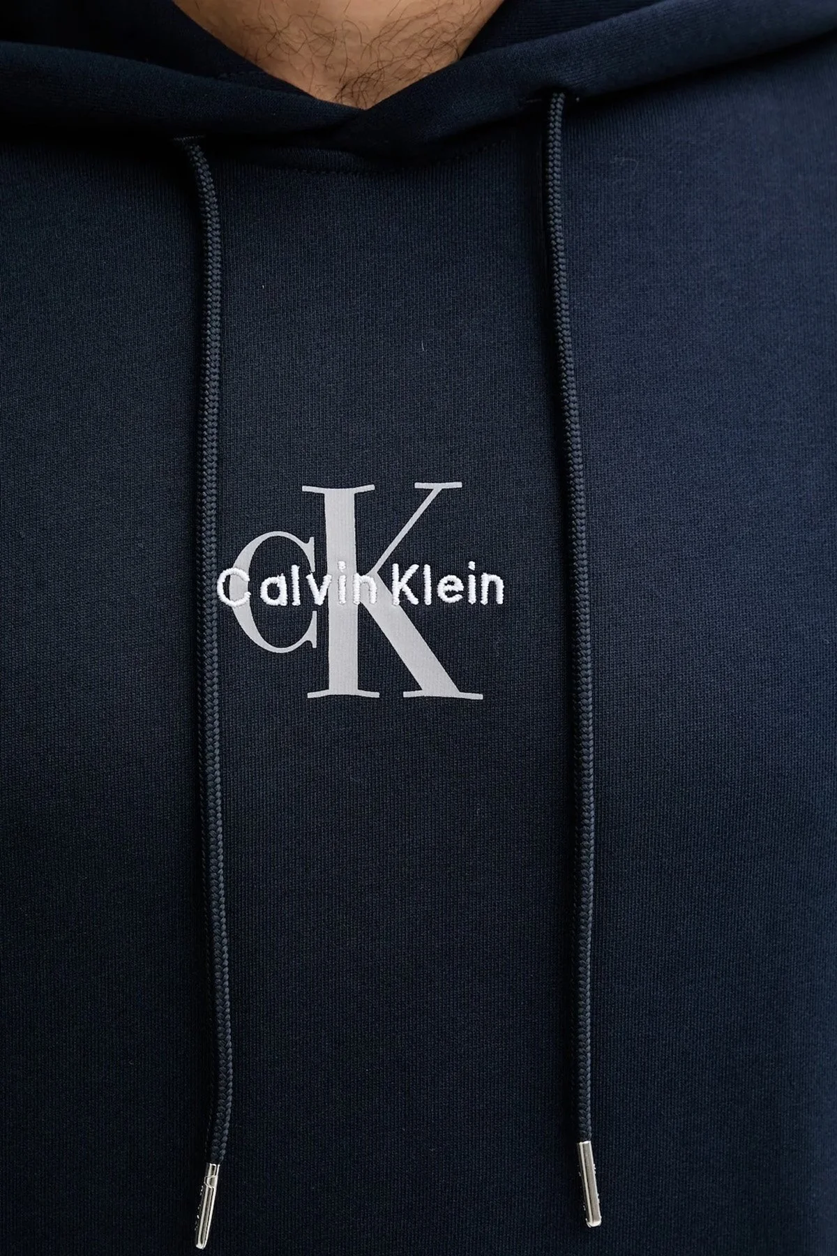Calvin Klein Logolu Pamuklu Relaxed Fit Kapüşonlu LV04RD243GCEF Erkek Sweat LV04RD243G CEF LACİVERT - 4