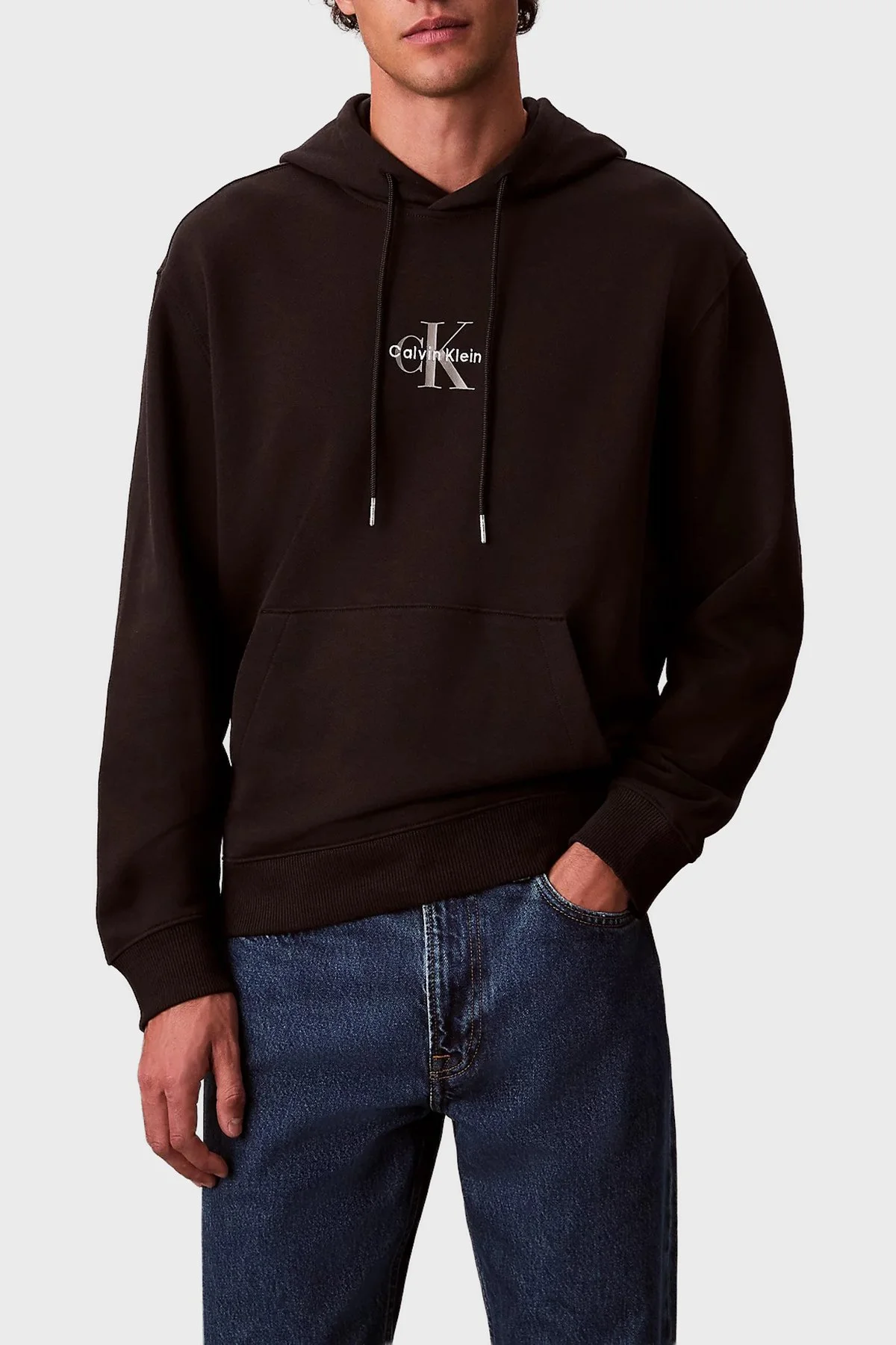 Calvin Klein Logolu Pamuklu Relaxed Fit Kapüşonlu LV04RD243GUB1 Erkek Sweat LV04RD243G UB1 SİYAH - 1