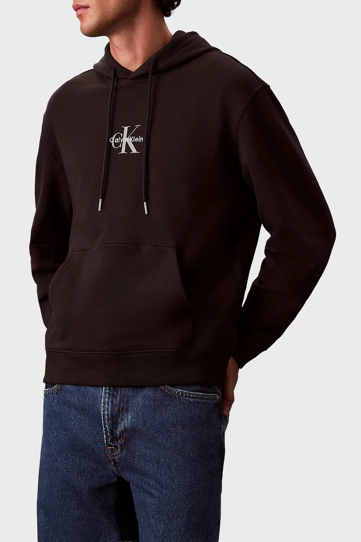 Calvin Klein Logolu Pamuklu Relaxed Fit Kapüşonlu LV04RD243GUB1 Erkek Sweat LV04RD243G UB1 SİYAH - 4