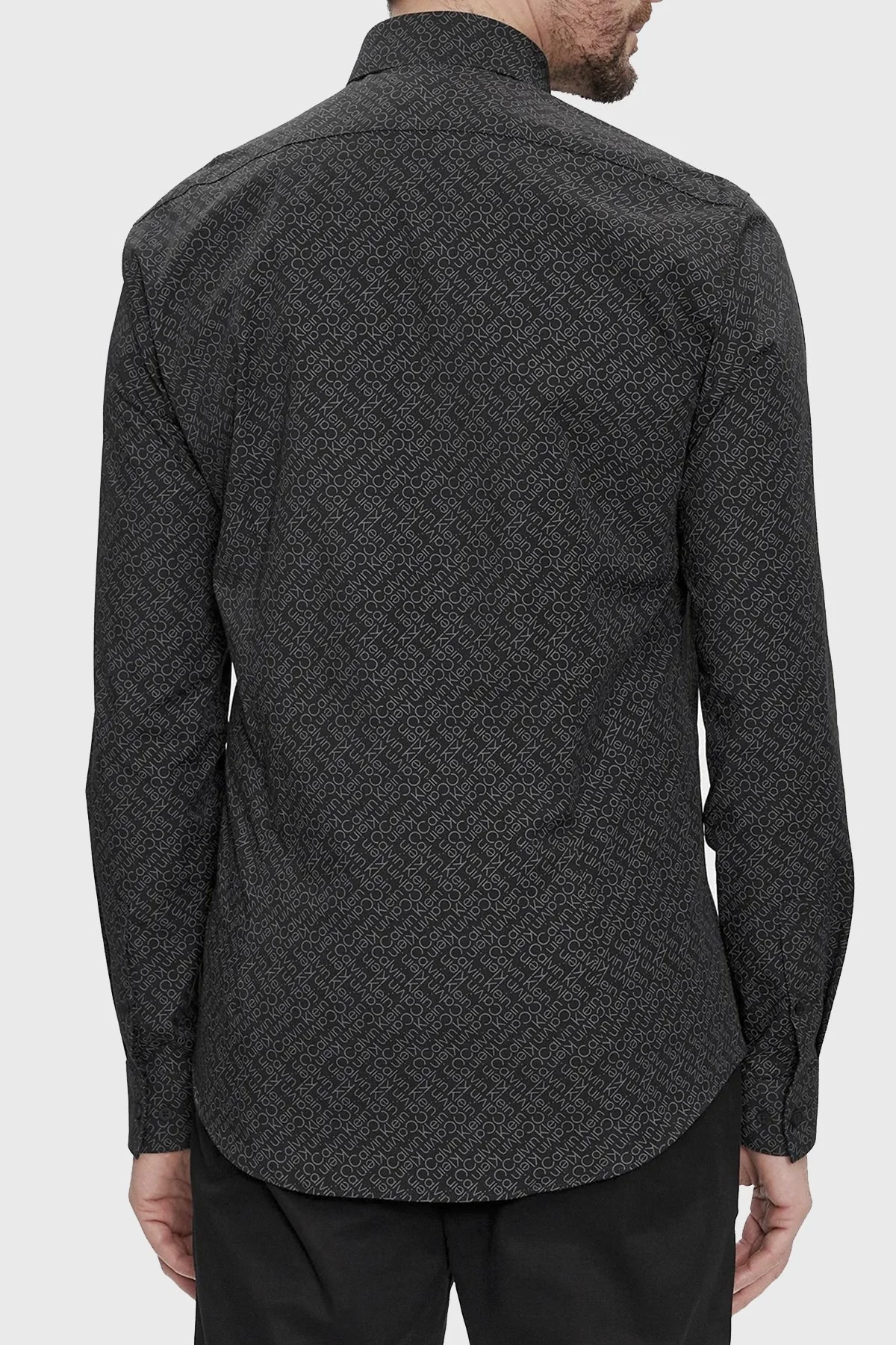 Calvin Klein Logolu Pamuklu Slim Fit K10K112312BEH Erkek Gömlek K10K112312 BEH SİYAH - 2