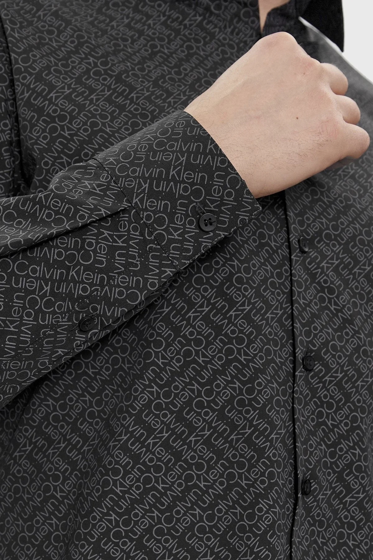 Calvin Klein Logolu Pamuklu Slim Fit K10K112312BEH Erkek Gömlek K10K112312 BEH SİYAH - 5