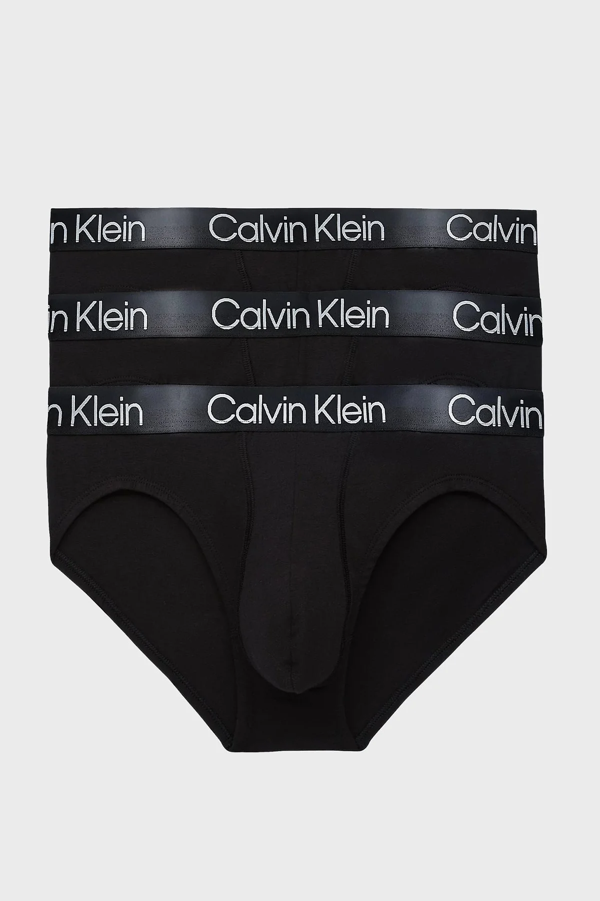 Calvin Klein Logolu Pamuklu Streç 3 Pack Slip Erkek Külot 000NB2969A 7V1 SİYAH - 5