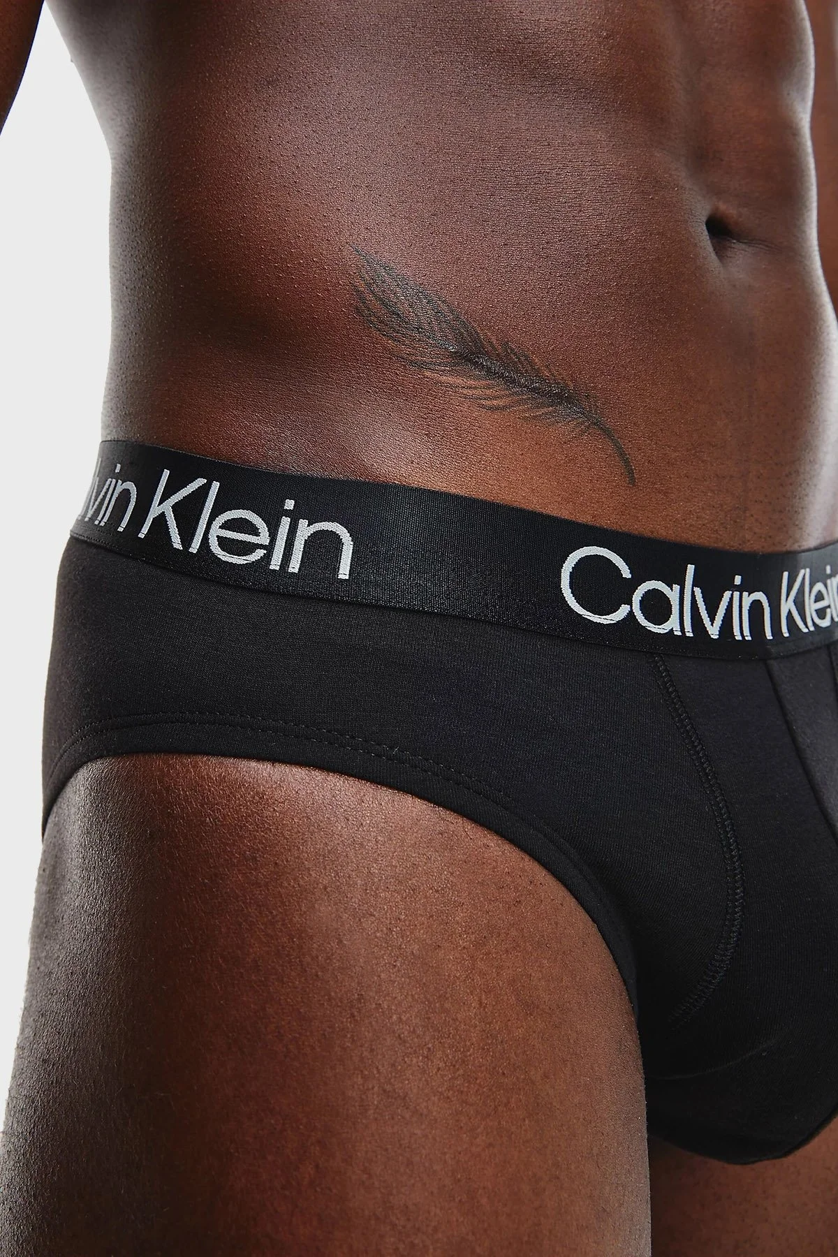 Calvin Klein Logolu Pamuklu Streç 3 Pack Slip Erkek Külot 000NB2969A 7V1 SİYAH - 8