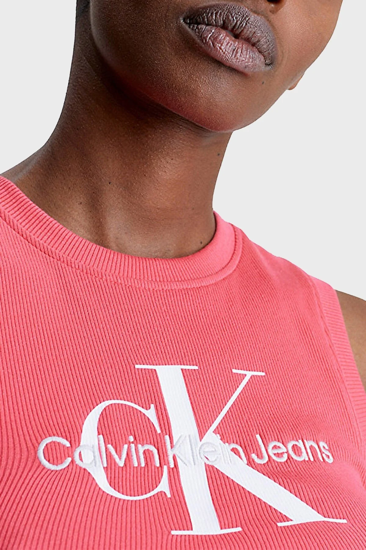 Calvin Klein Logolu Pamuklu Streç Jarse Crop J20J221521XI1 Bayan Atlet J20J221521 XI1 PEMBE - 5