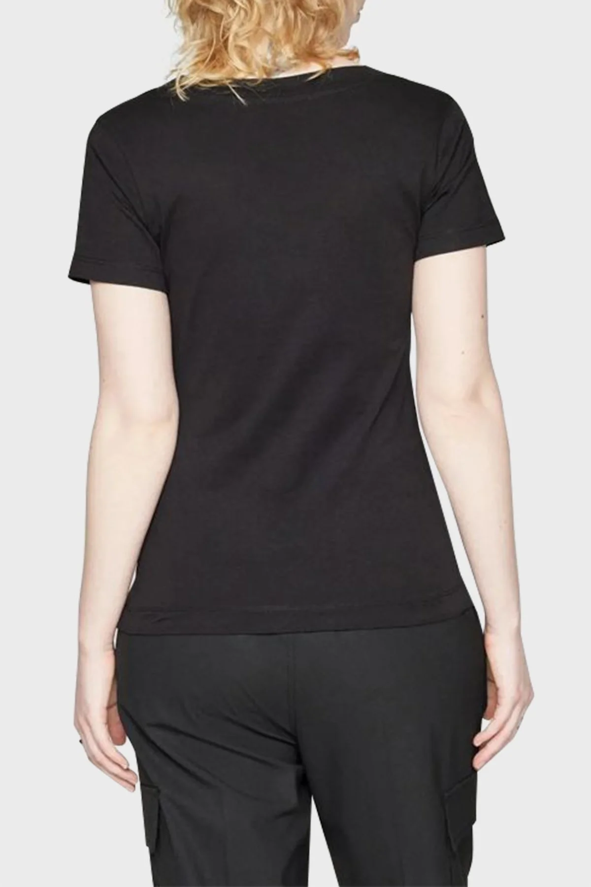 Calvin Klein Logolu Pamuklu V Yaka Relaxed Fit 2 Pack J20J223447BEH Bayan T Shirt J20J223447 BEH SİYAH-BEYAZ - 5