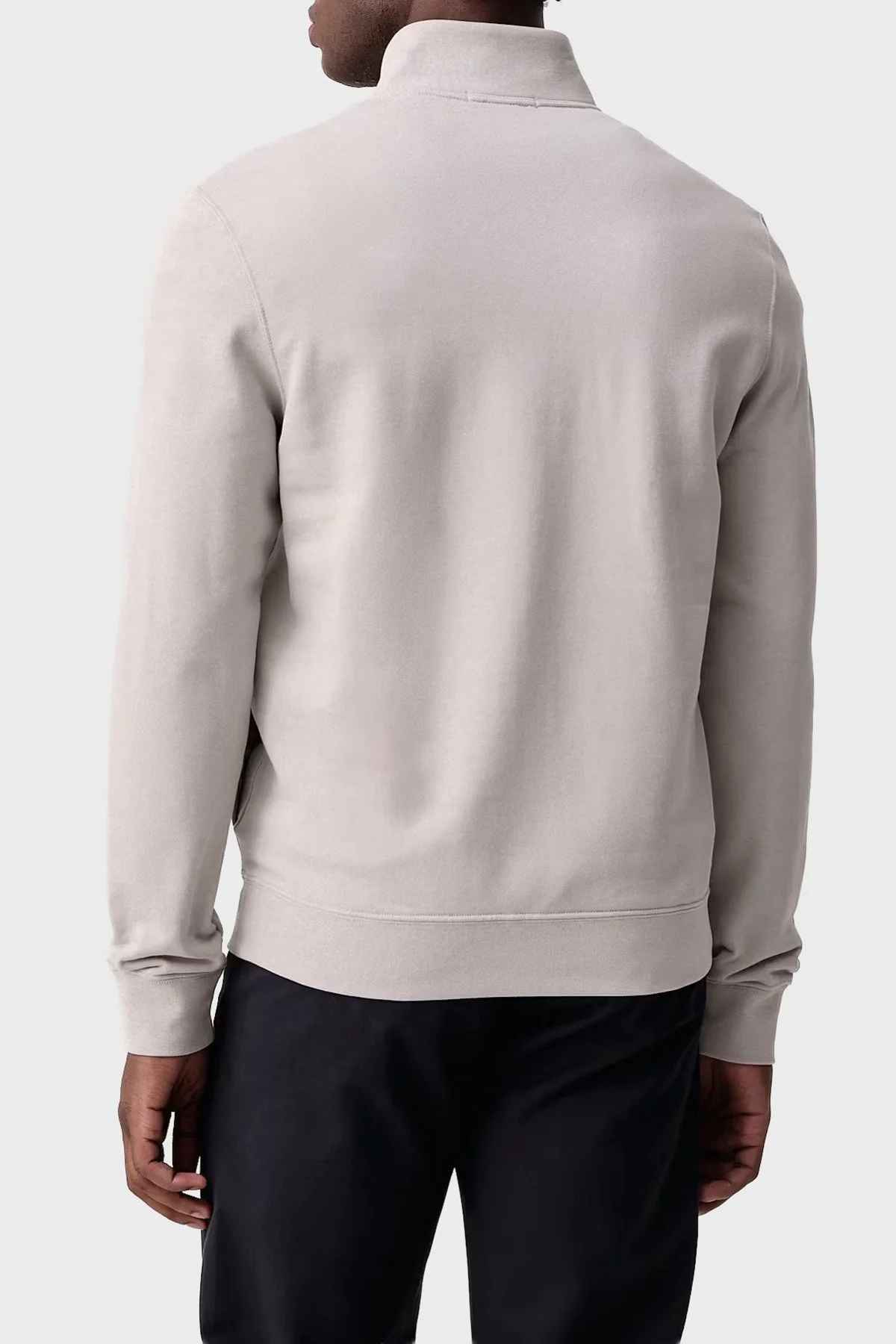 Calvin Klein Logolu Pamuklu Yarım Fermuarlı Dik Yaka LV04LH229GQCF Erkek Sweat LV04LH229G QCF Bej - 3