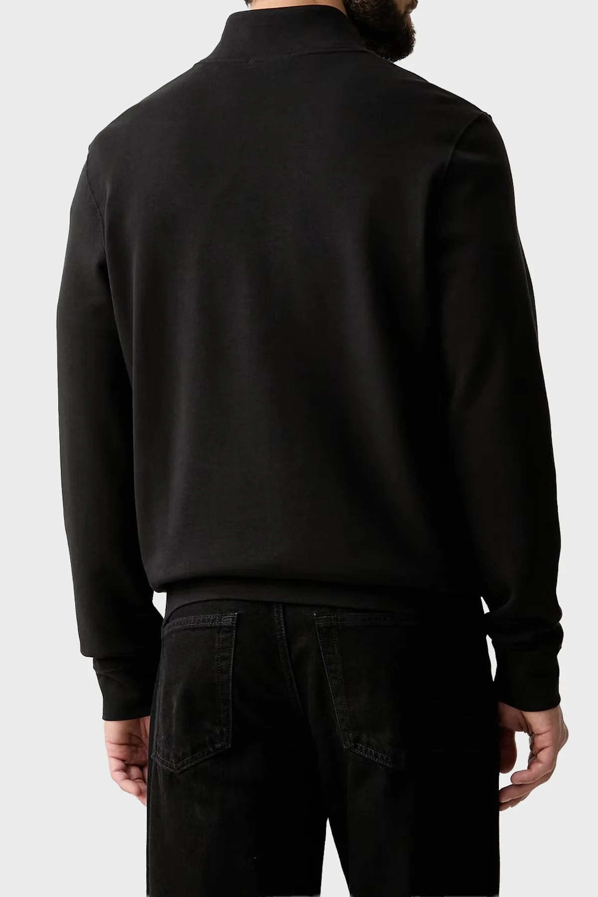 Calvin Klein Logolu Pamuklu Yarım Fermuarlı Dik Yaka LV04RG280GUB1 Erkek Sweat LV04RG280G UB1 SİYAH - 3