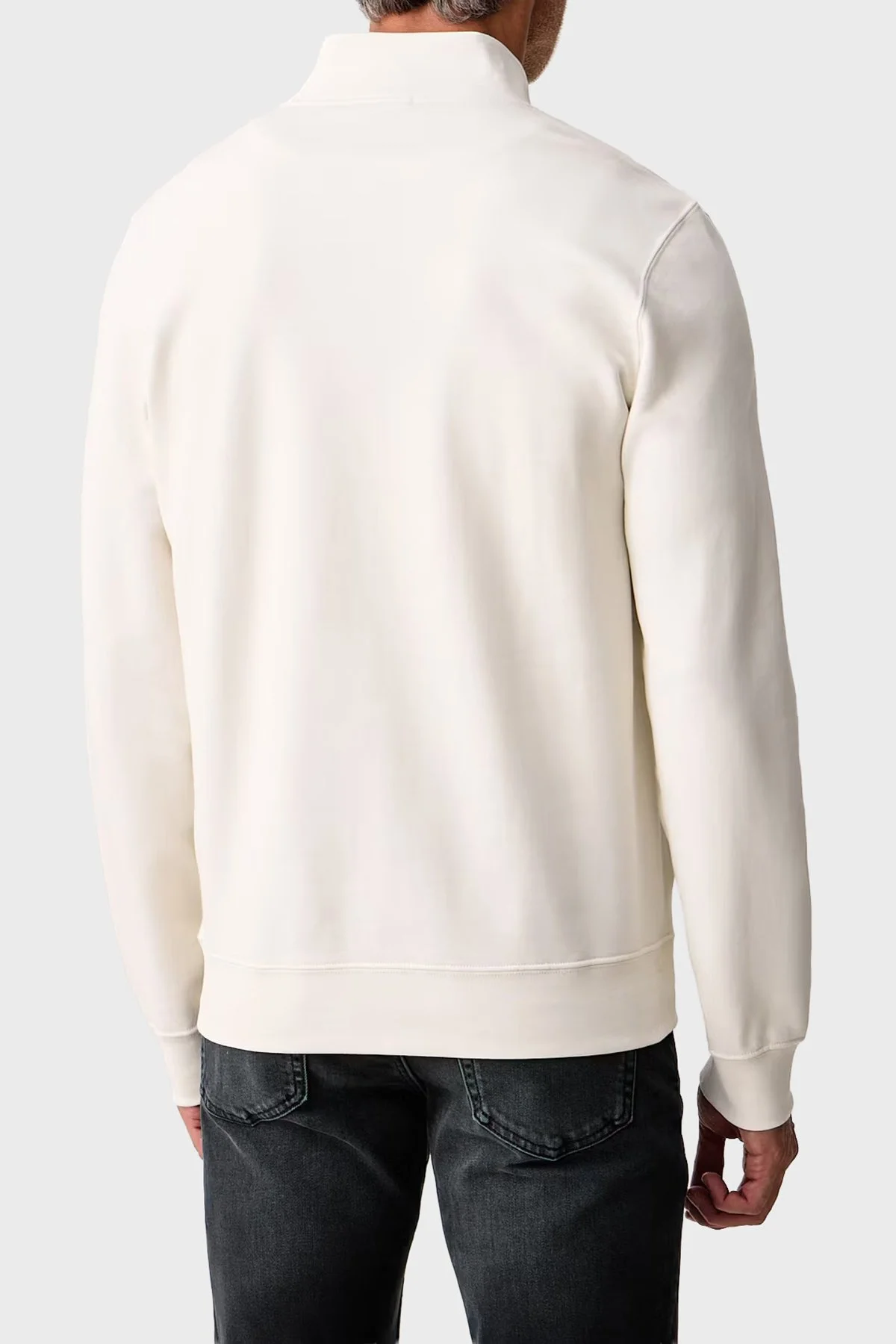 Calvin Klein Logolu Pamuklu Yarım Fermuarlı Dik Yaka LV04RG280GYAS Erkek Sweat LV04RG280G YAS Krem - 3