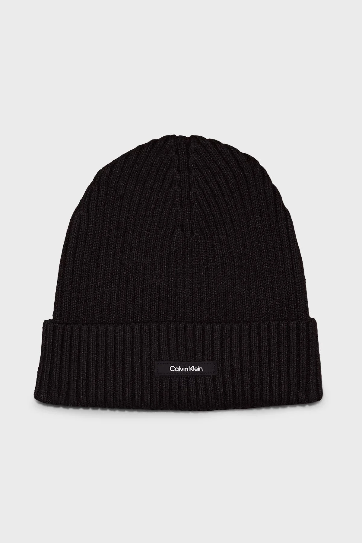 Calvin Klein Logolu Pamuklu Yivli Dokulu K50K512362BEH Erkek Bere K50K512362 BEH SİYAH - 1