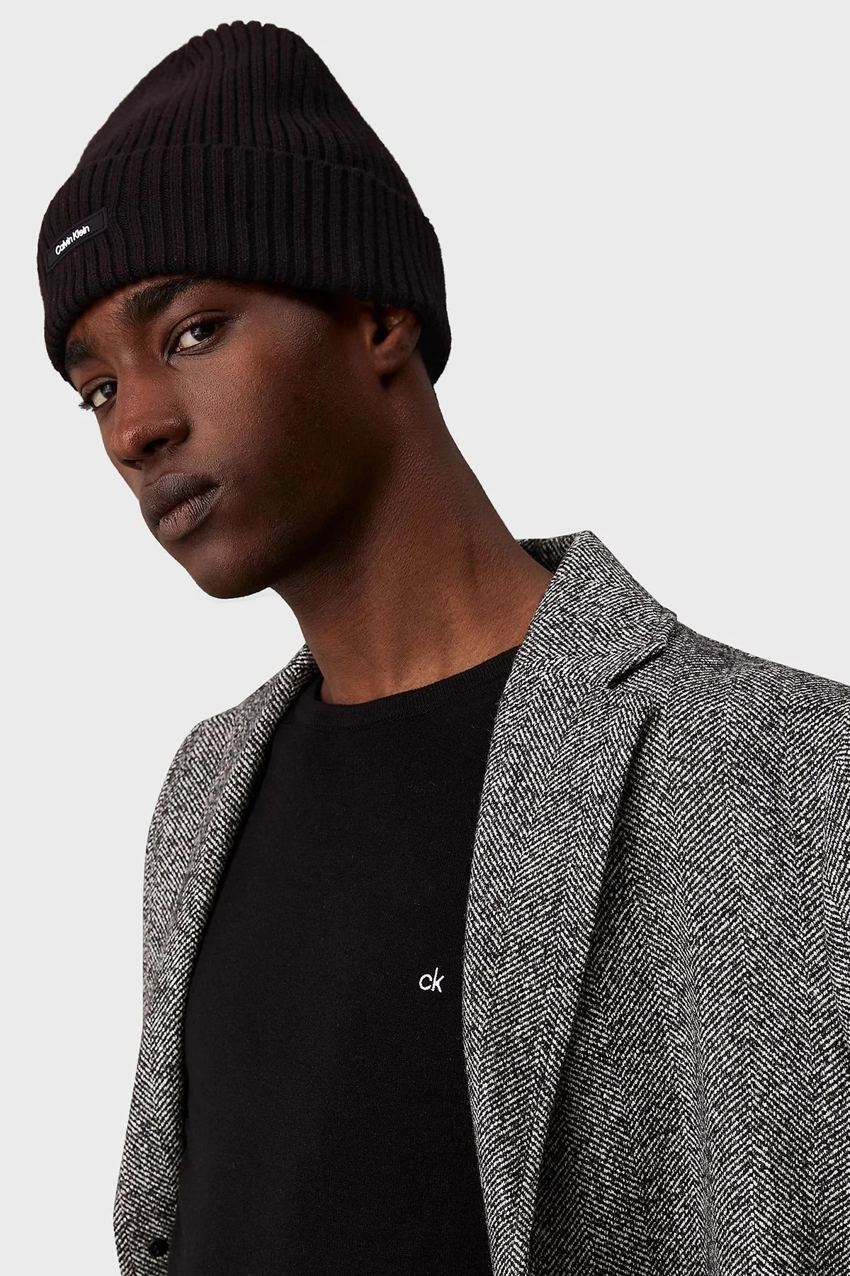 Calvin Klein Logolu Pamuklu Yivli Dokulu K50K512362BEH Erkek Bere K50K512362 BEH SİYAH - 2