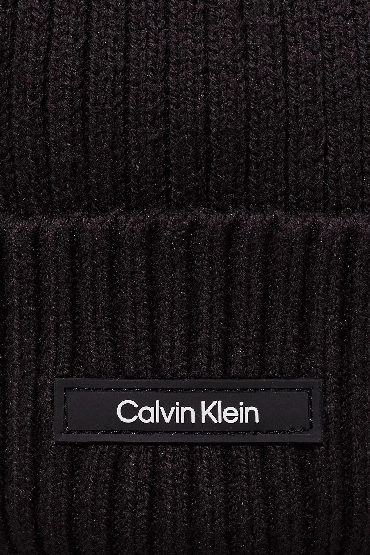 Calvin Klein Logolu Pamuklu Yivli Dokulu K50K512362BEH Erkek Bere K50K512362 BEH SİYAH - 4