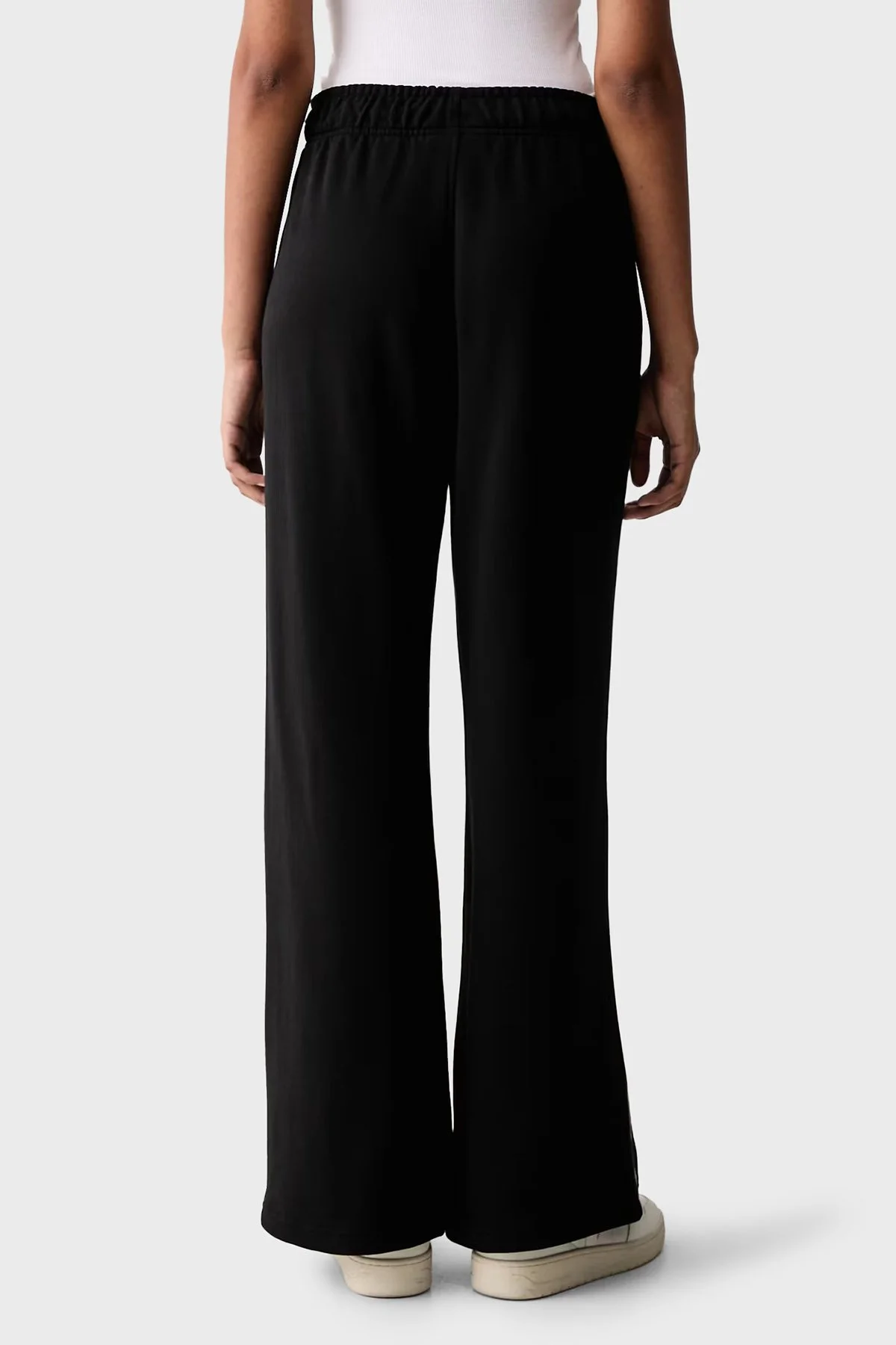 Calvin Klein Logolu Pamuklu Yüksek Bel Bol Paça LV047H258GUB1 Kadın Pantolon LV047H258G UB1 Siyah - 3