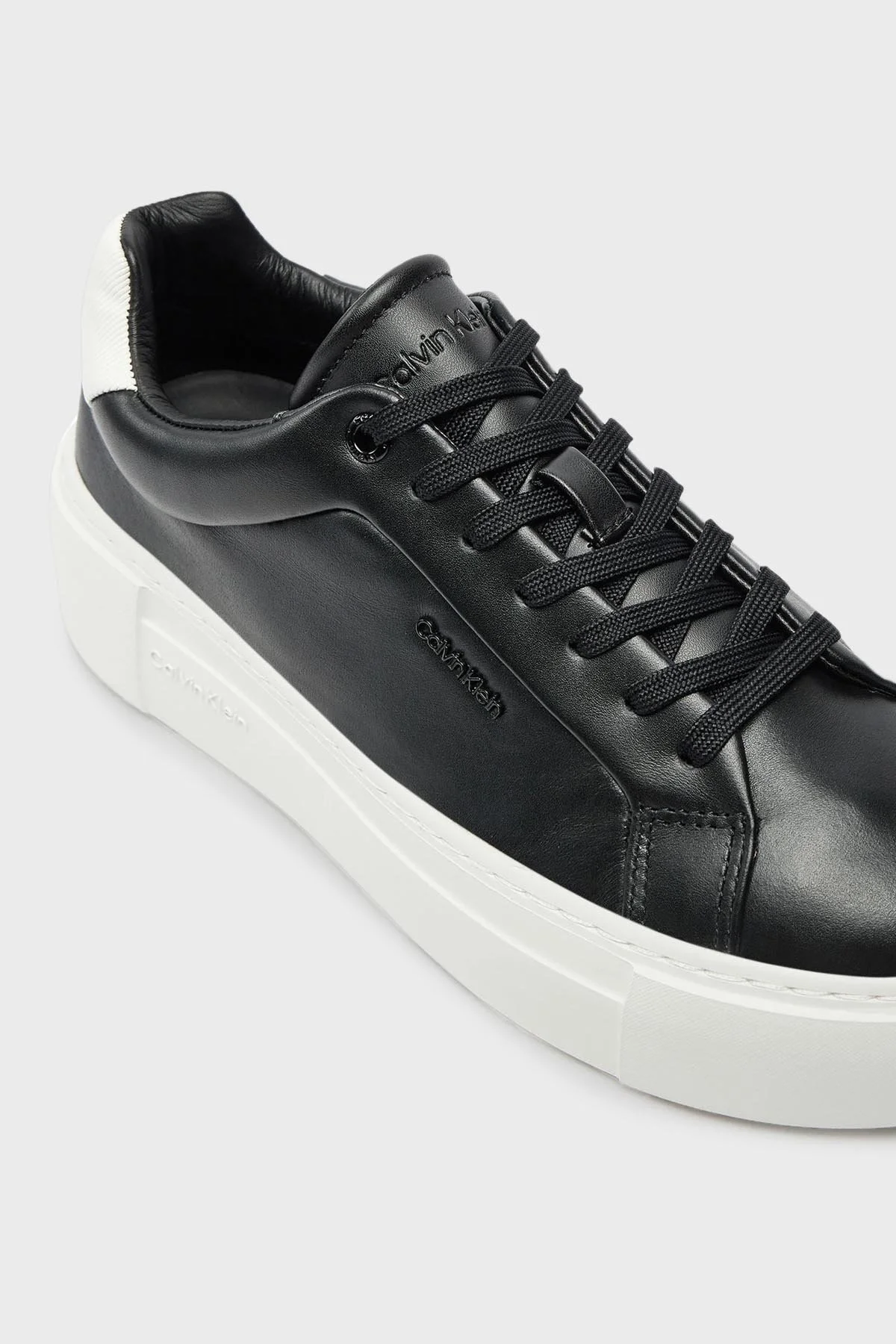 Calvin Klein Logolu Platform Taban Sneaker HW0HW02202BEH Bayan Ayakkabı HW0HW02202 BEH SİYAH - 5
