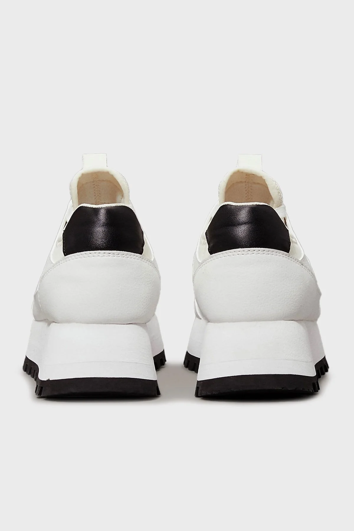 Calvin Klein Logolu Platform Taban Sneaker YW0YW0164201W Bayan Ayakkabı YW0YW01642 01W BEYAZ-SİYAH - 11