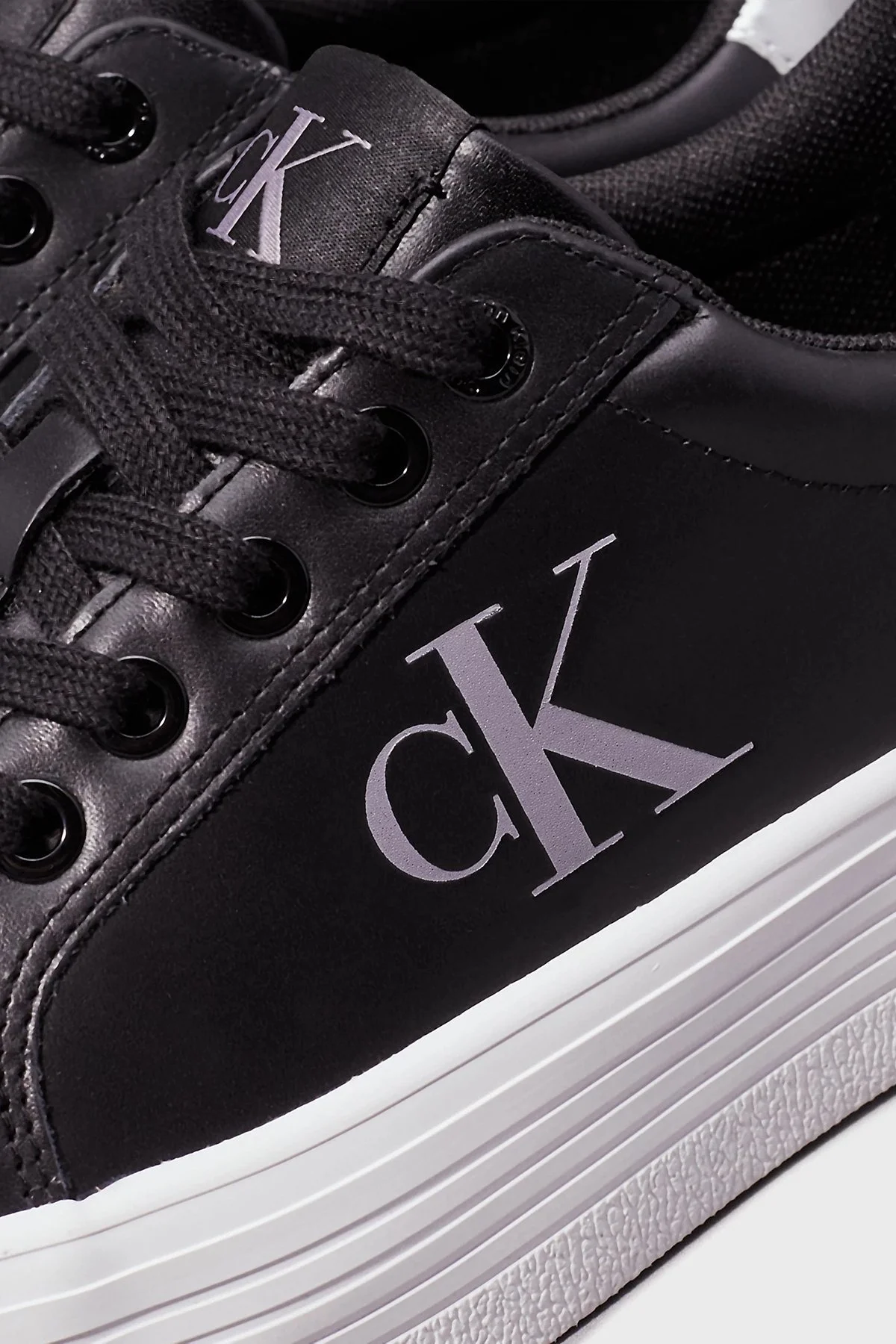 Calvin Klein Logolu Platform Taban Sneaker YW0YW016880GQ Bayan Ayakkabı YW0YW01688 0GQ SİYAH-GÜMÜŞ - 14