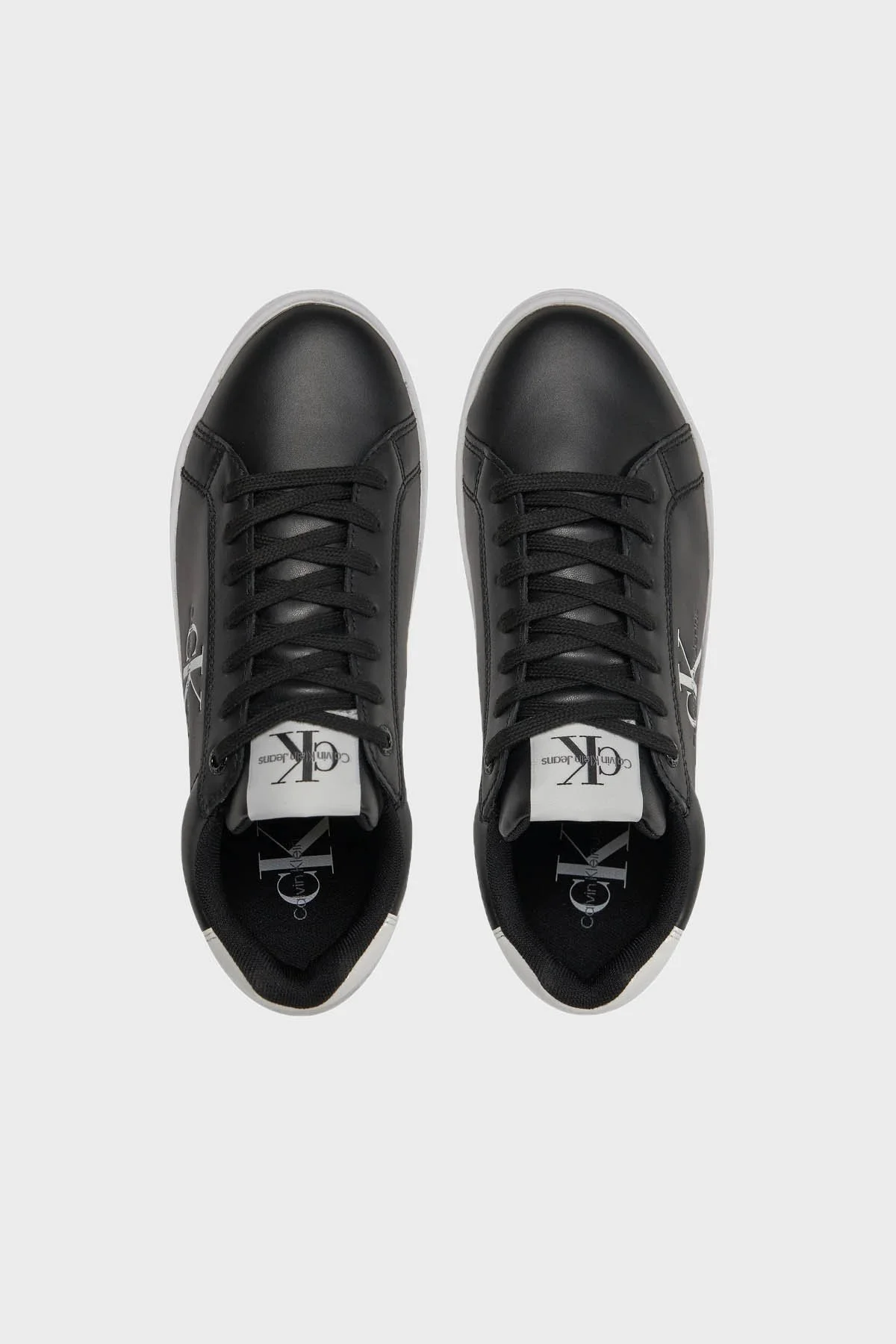 Calvin Klein Logolu Platform Topuk Deri Sneaker YW0YW014310GM Bayan Ayakkabı YW0YW01431 0GM SİYAH-BEYAZ - 5