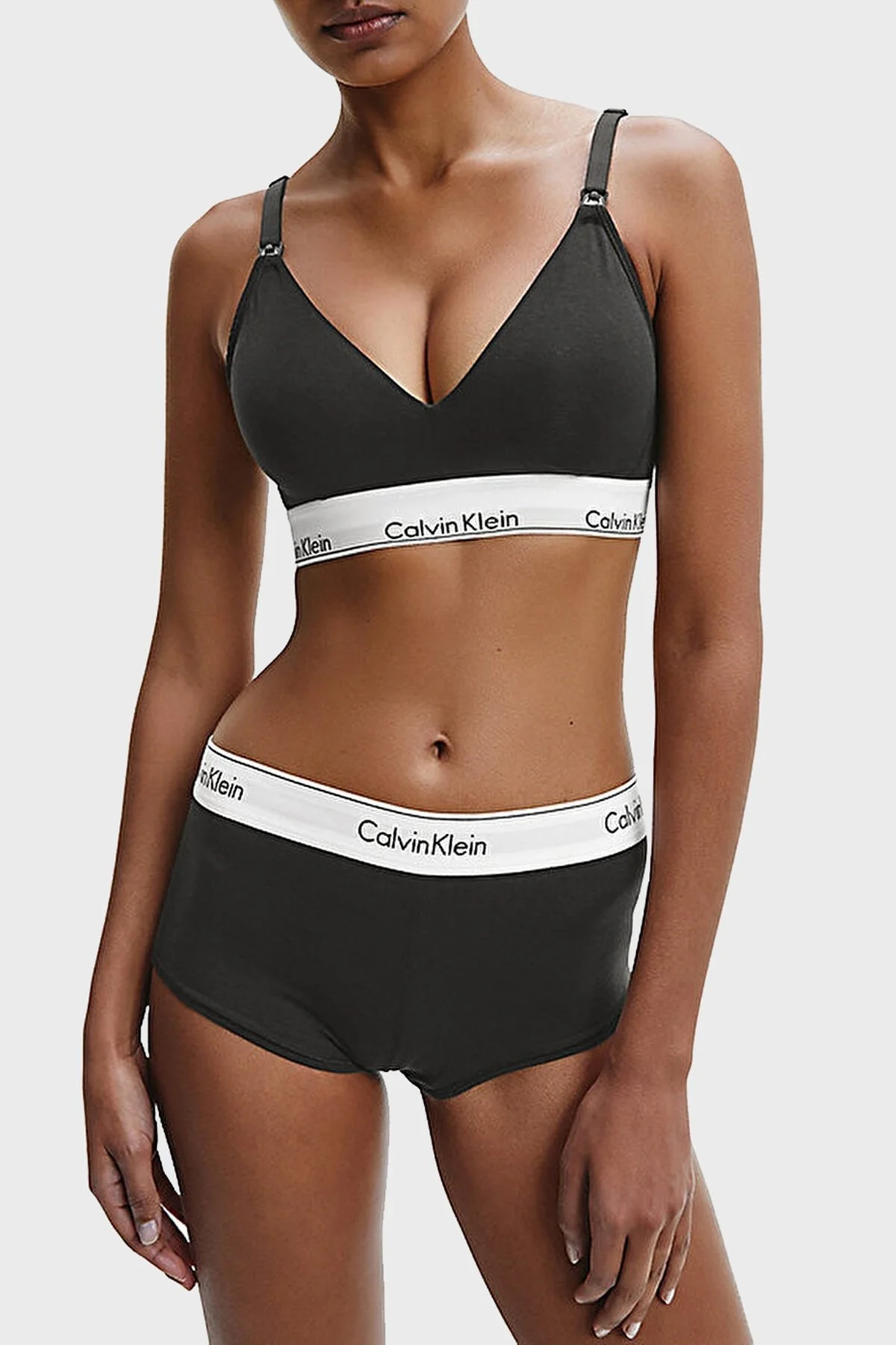 Calvin Klein Logolu Rahat Yumuşak Streç Pamuklu Emzirme 000QF6218E001 Bayan Sütyen 000QF6218E 001 SİYAH - 1