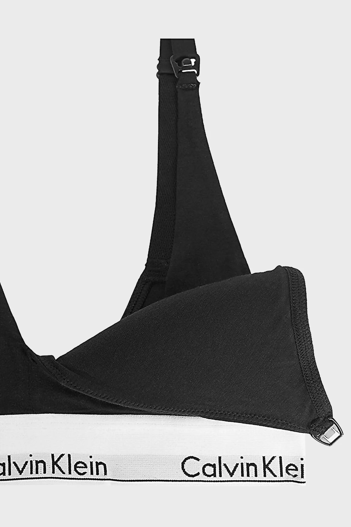 Calvin Klein Logolu Rahat Yumuşak Streç Pamuklu Emzirme 000QF6218E001 Bayan Sütyen 000QF6218E 001 SİYAH - 4