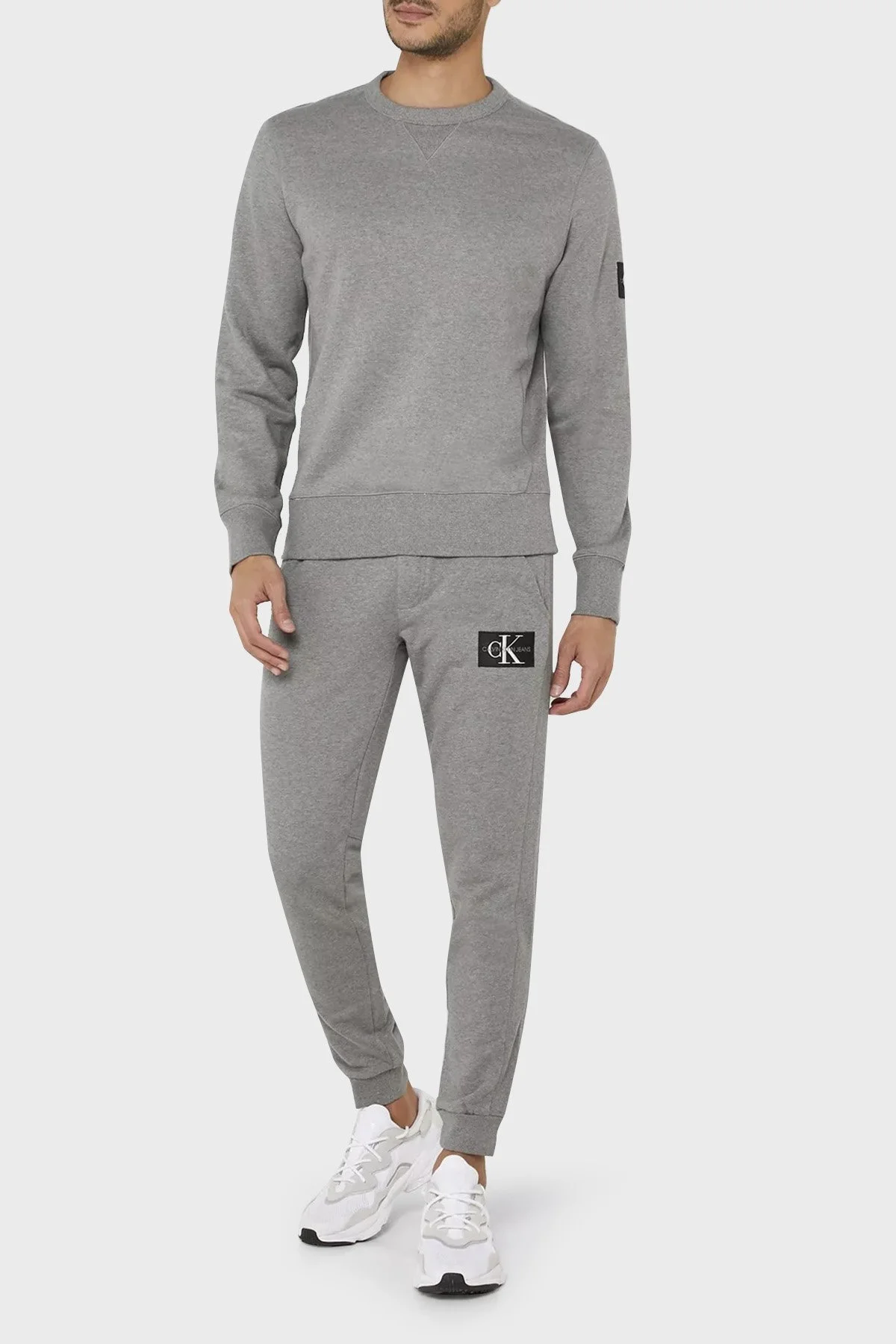 Calvin Klein Logolu Regular Fit Belden Bağlamalı % 100 Pamuk Jogger J30J314066P01 Erkek Pantolon J30J314066 P01 GRİ - 2