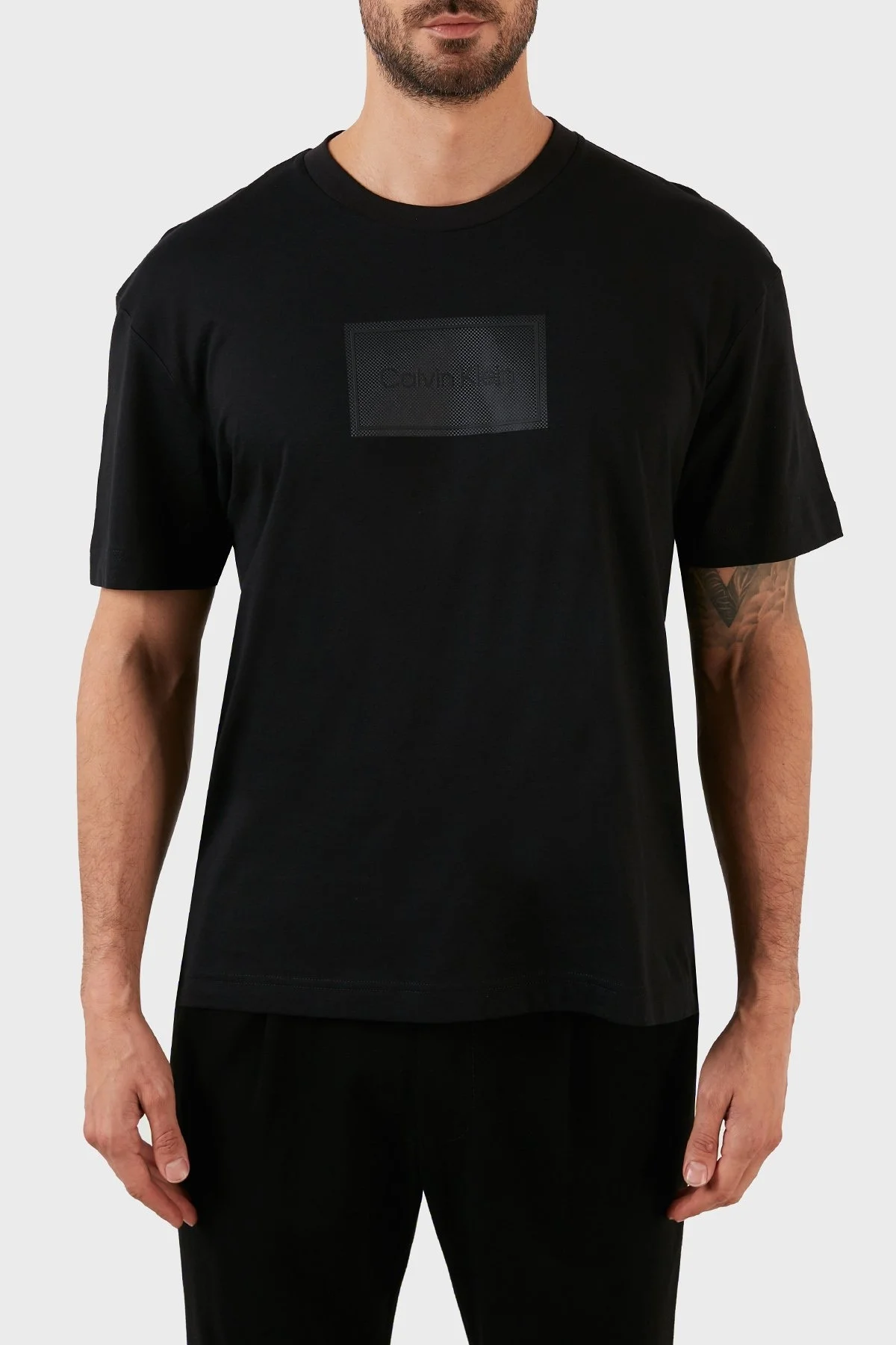 Calvin Klein % 100 Organik Pamuklu Logolu Regular Fit Bisiklet Yaka Erkek T Shirt K10K110115 BEH SİYAH - 1