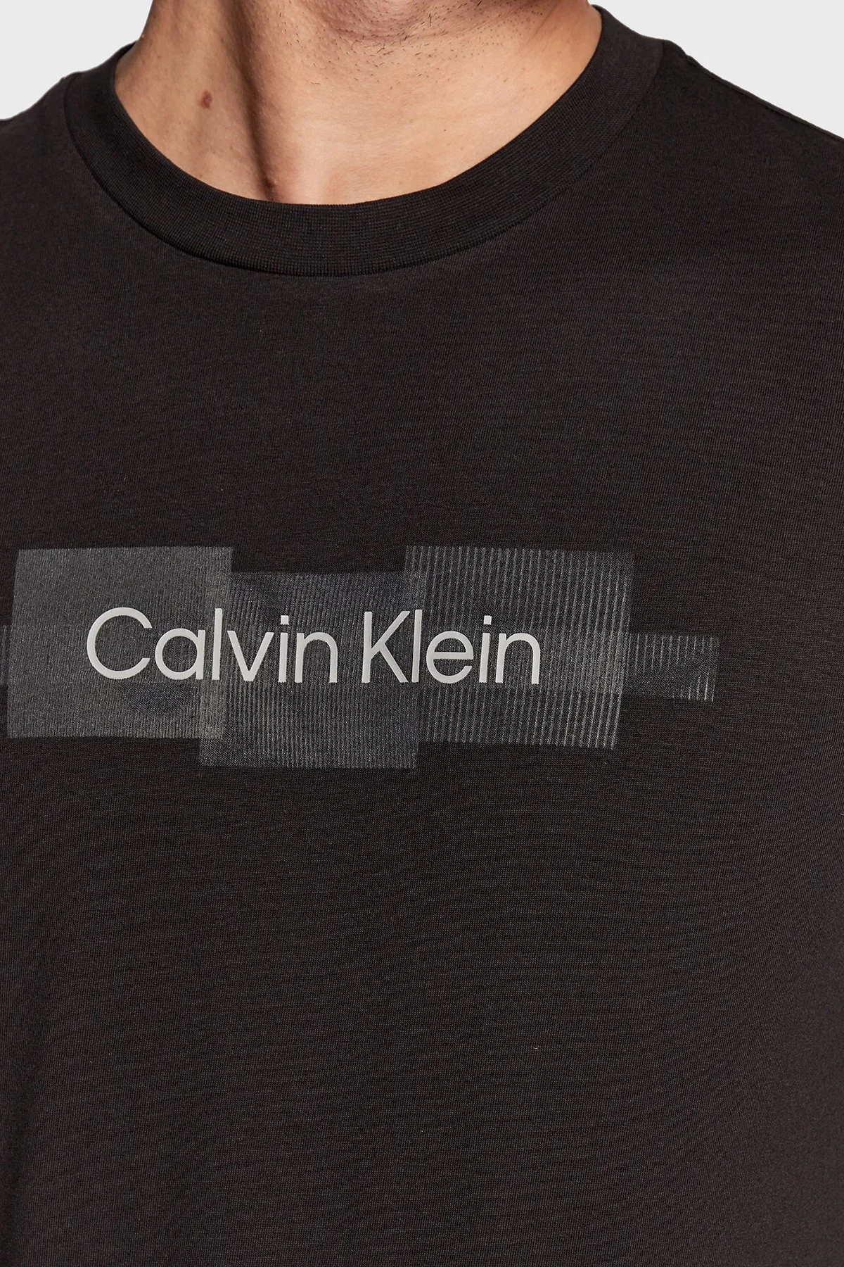 Calvin Klein Logolu Regular Fit Bisiklet Yaka % 100 Pamuk Erkek T Shirt K10K110799 BEH SİYAH - 4