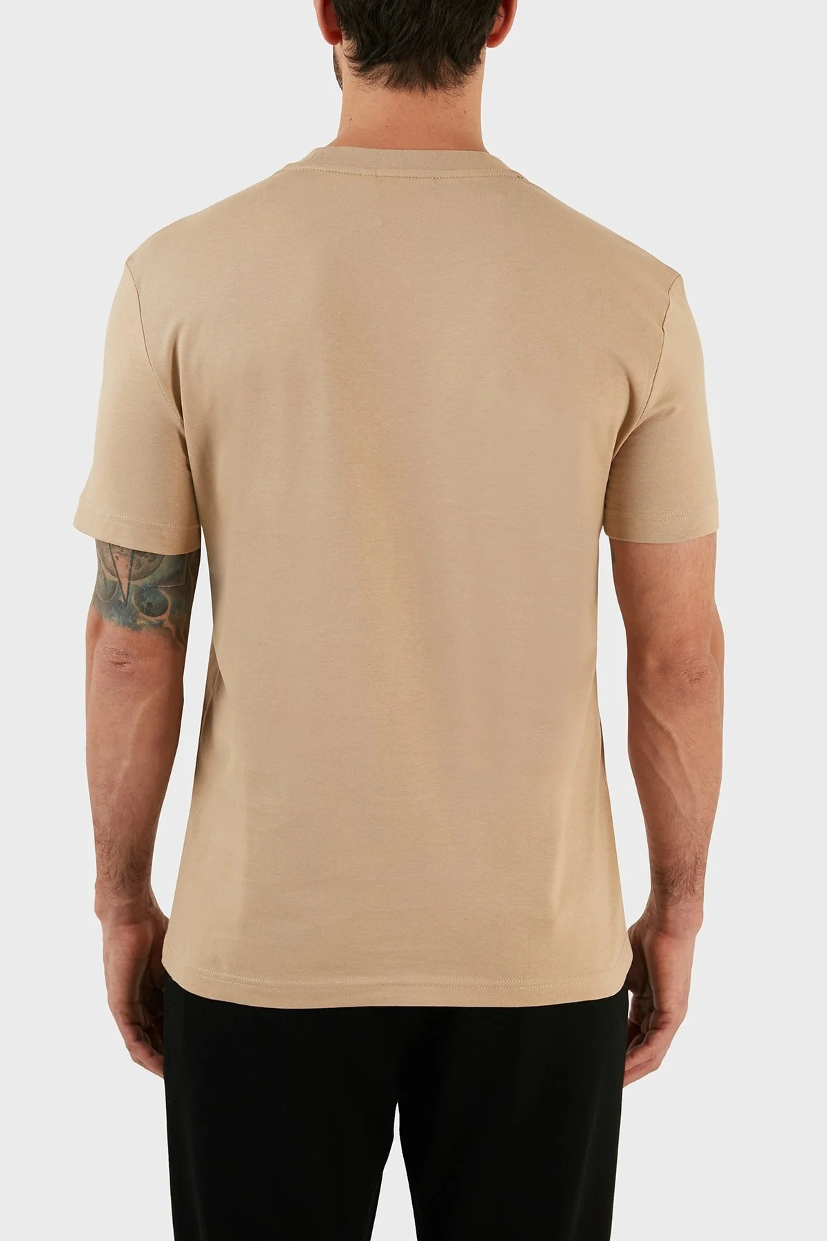 Calvin Klein Logolu Regular Fit Bisiklet Yaka % 100 Pamuk Erkek T Shirt K10K110799 PF2 BEJ - 5