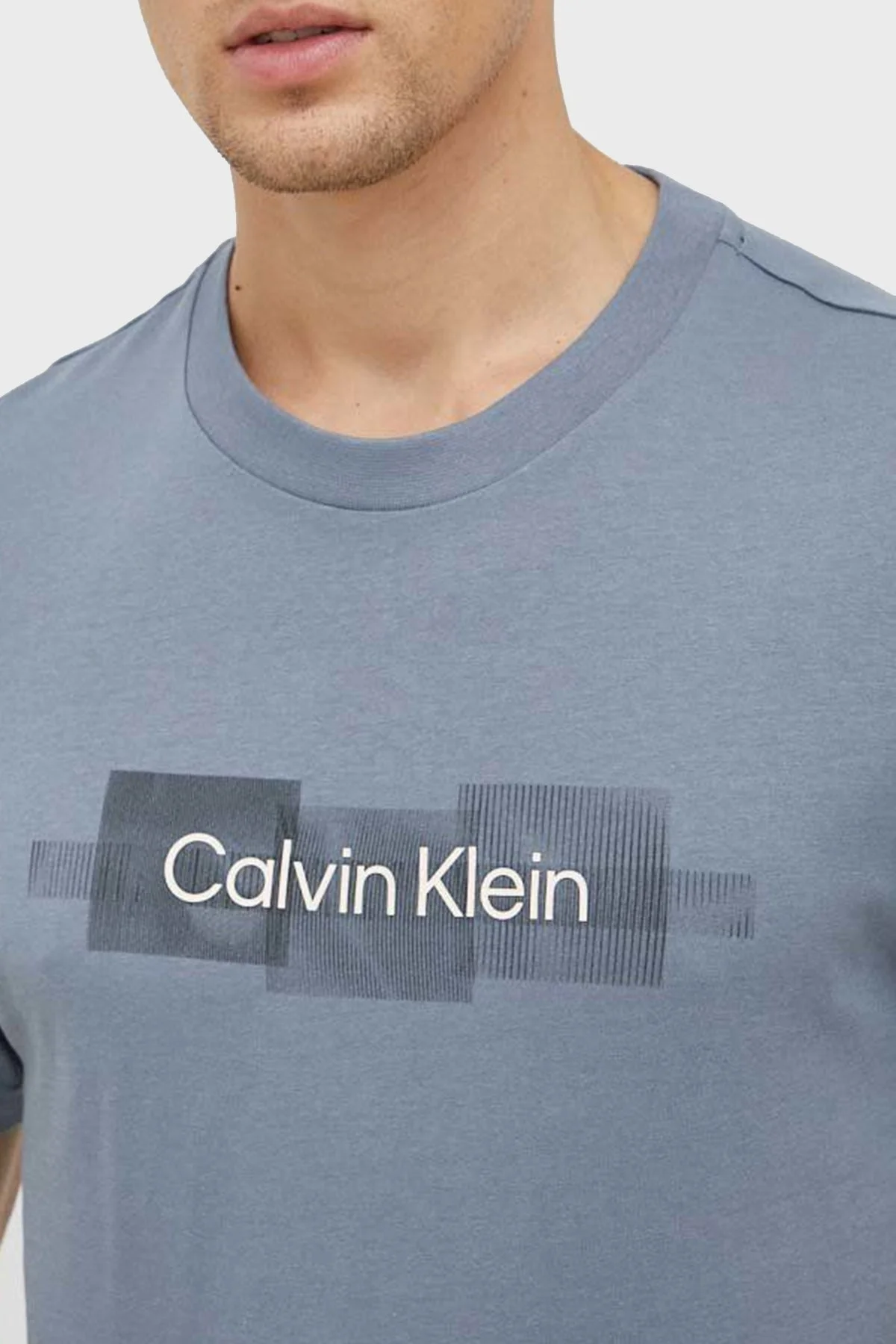Calvin Klein Logolu Regular Fit Bisiklet Yaka % 100 Pamuk Erkek T Shirt K10K110799 POC GRİ - 3