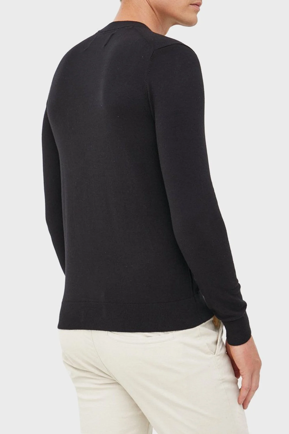 Calvin Klein Logolu Regular Fit Bisiklet Yaka Pamuklu Erkek Kazak J30J320618 BEH SİYAH - 4