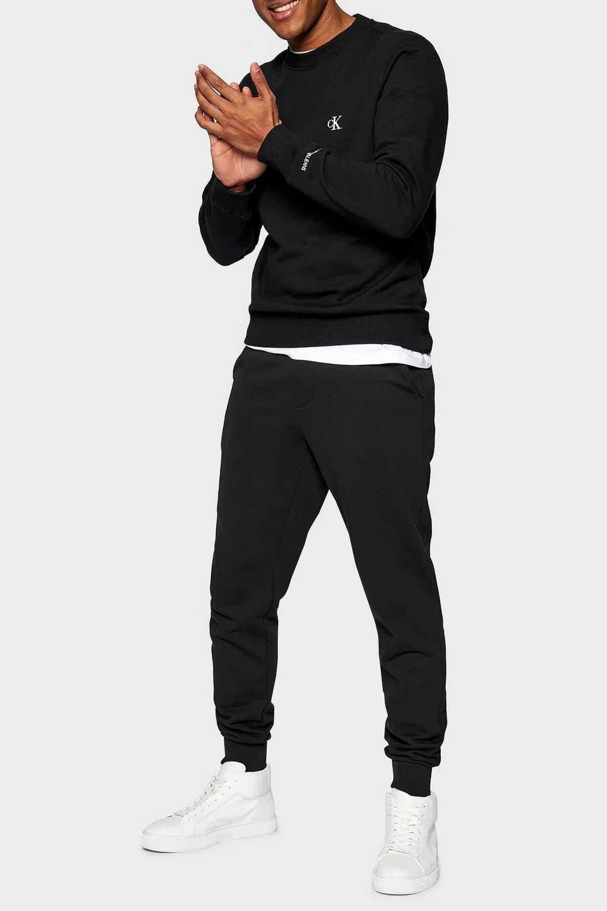 Calvin Klein Logolu Regular Fit Bisiklet Yaka Pamuklu Erkek Sweat J30J314536 BAE SİYAH - 2