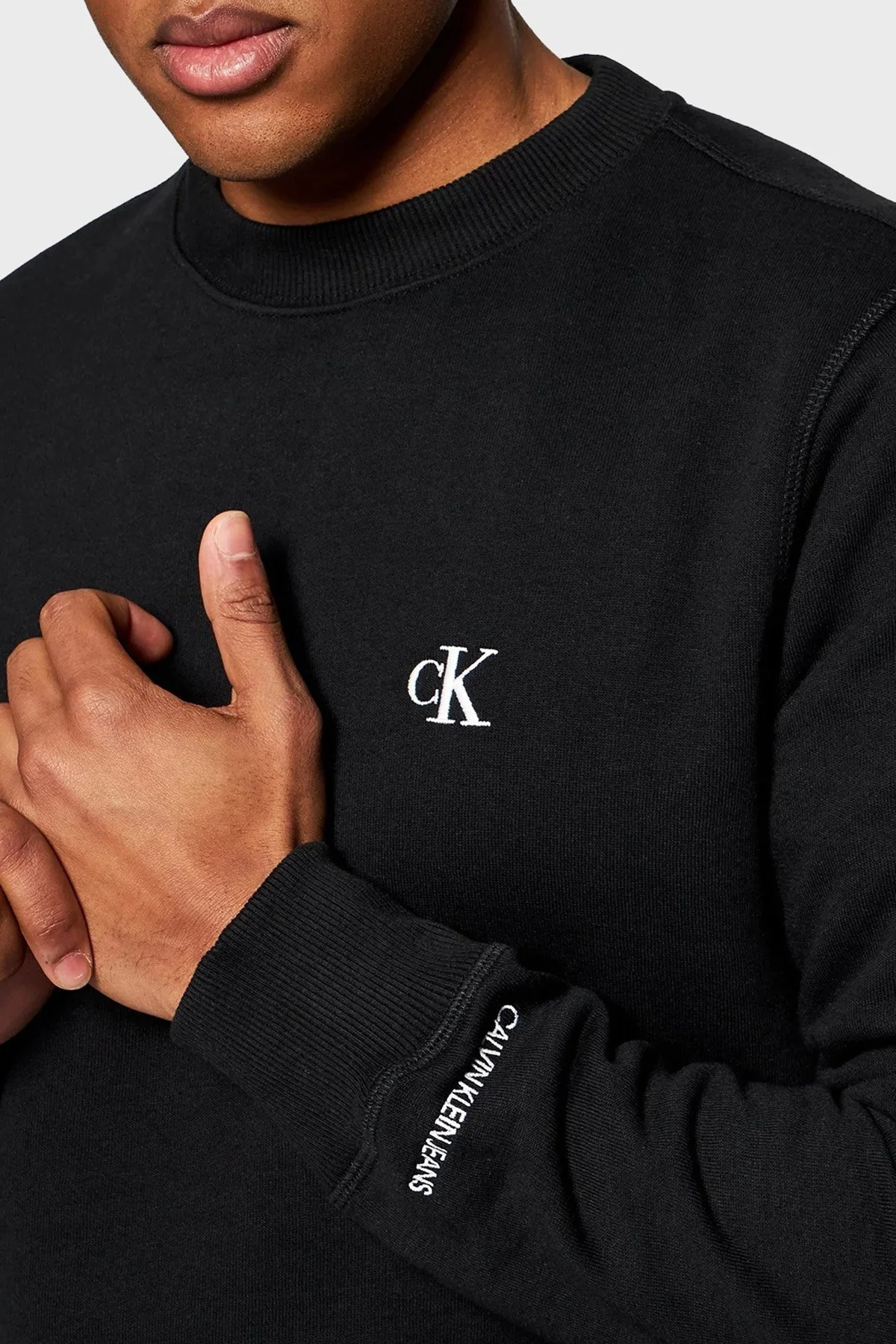 Calvin Klein Logolu Regular Fit Bisiklet Yaka Pamuklu Erkek Sweat J30J314536 BAE SİYAH - 4