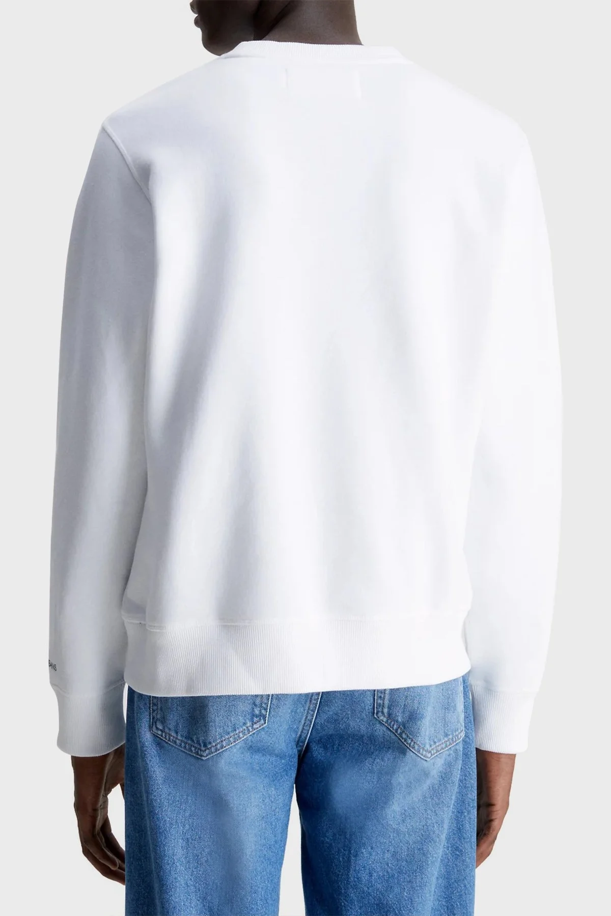 Calvin Klein Logolu Regular Fit Bisiklet Yaka Pamuklu Erkek Sweat J30J314536 YAF BEYAZ - 6