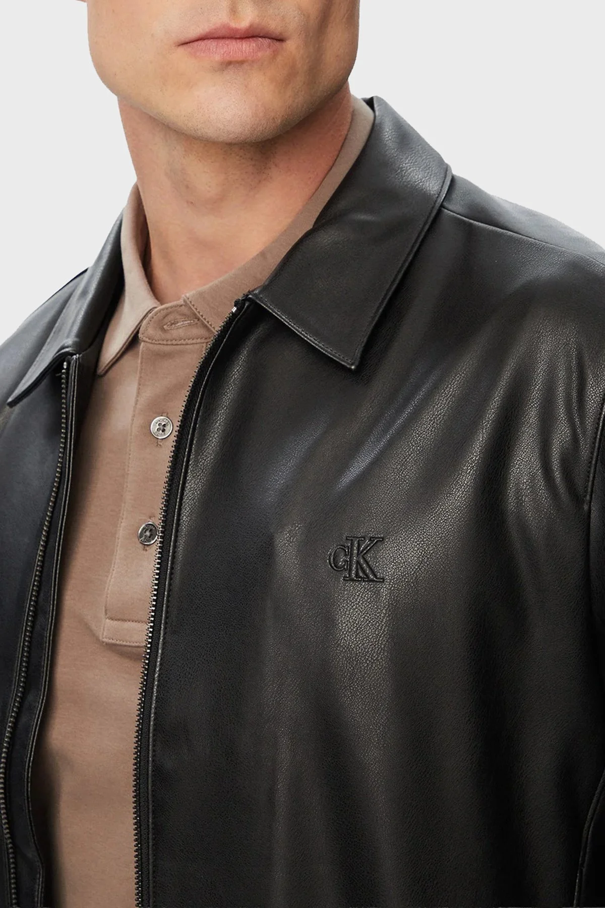 Calvin Klein Logolu Regular Fit Ceket Yaka LV04RG406GUB1 Erkek Mont LV04RG406G UB1 SİYAH - 4
