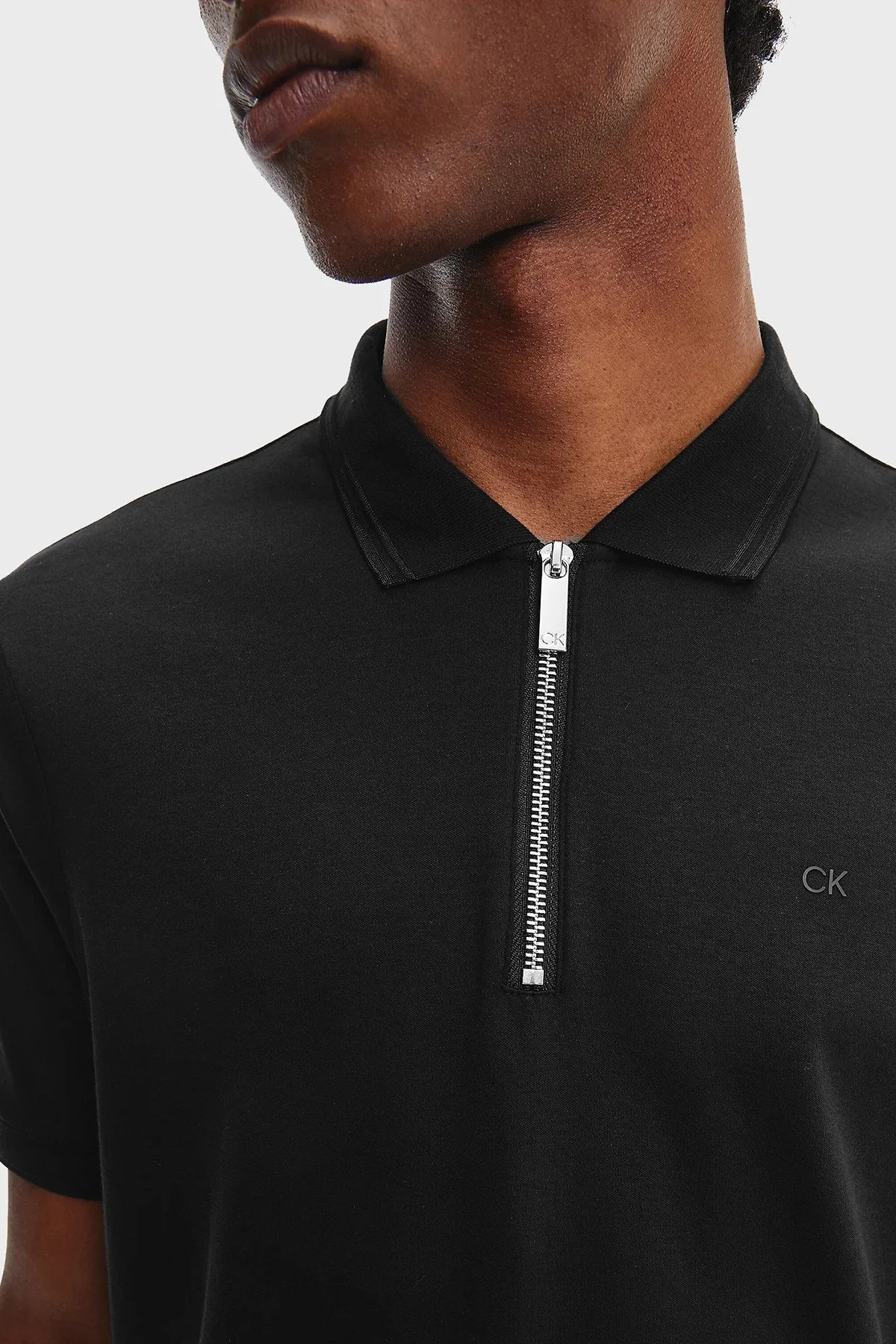 Calvin Klein Logolu Regular Fit Femuarlı Pamuklu T Shirt Erkek Polo K10K108735 BEH SİYAH - 3