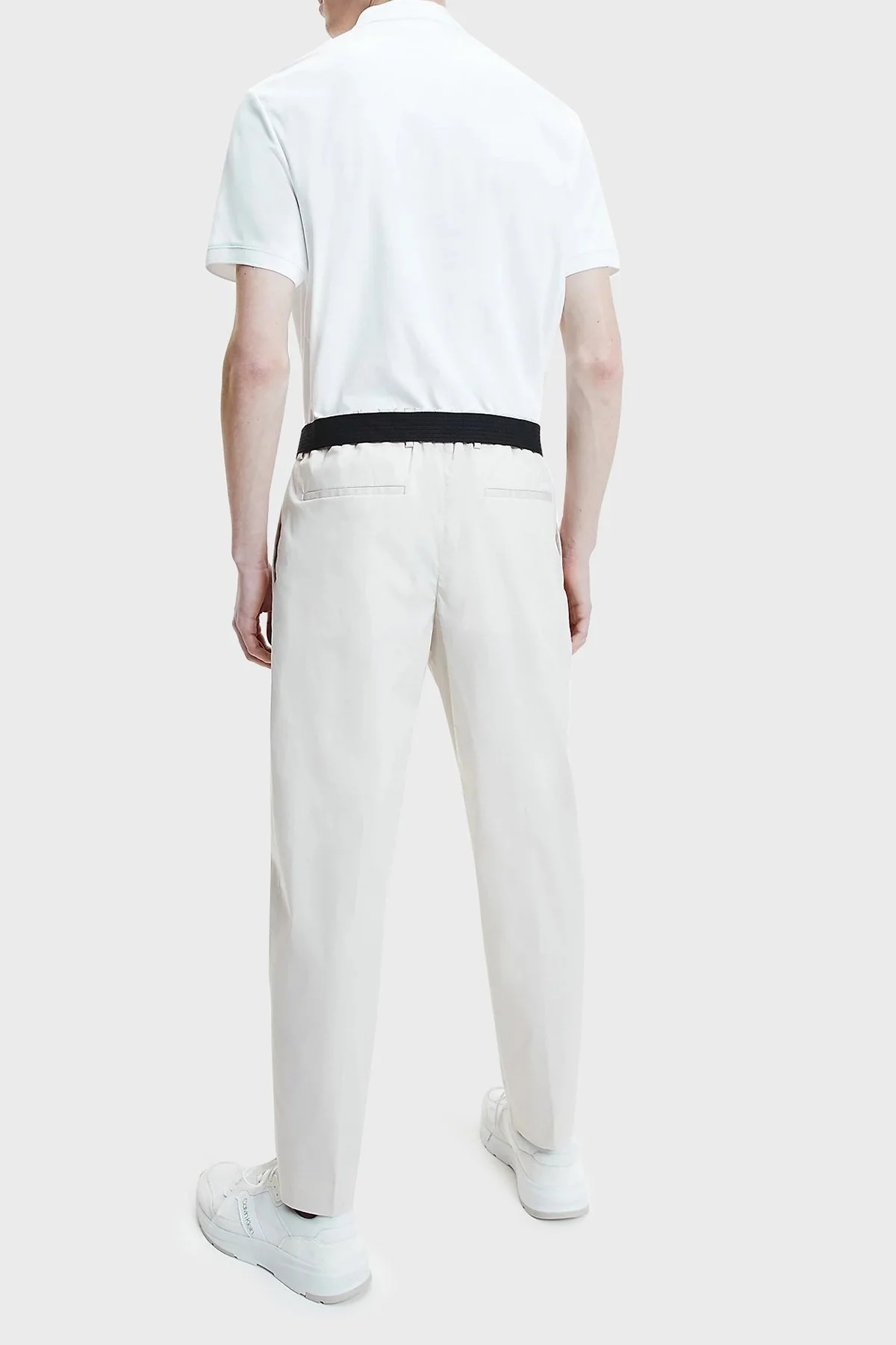 Calvin Klein Logolu Regular Fit Femuarlı Pamuklu T Shirt Erkek Polo K10K108735 YAF BEYAZ - 3