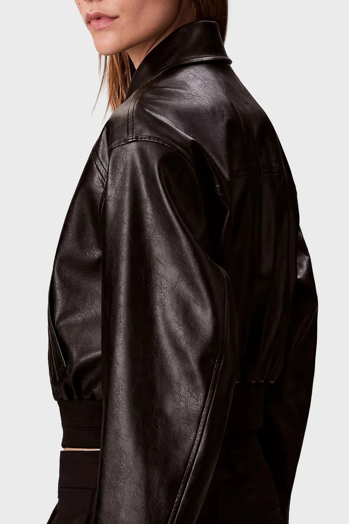 Calvin Klein Logolu Regular Fit Fermuarlı Kısa LV047C518GUB1 Bayan Ceket LV047C518G UB1 SİYAH - 5