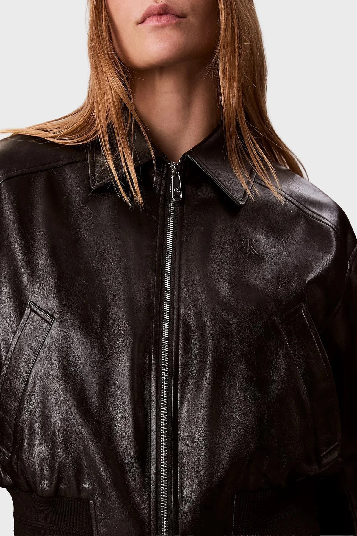 Calvin Klein Logolu Regular Fit Fermuarlı Kısa LV047C518GUB1 Bayan Ceket LV047C518G UB1 SİYAH - 6