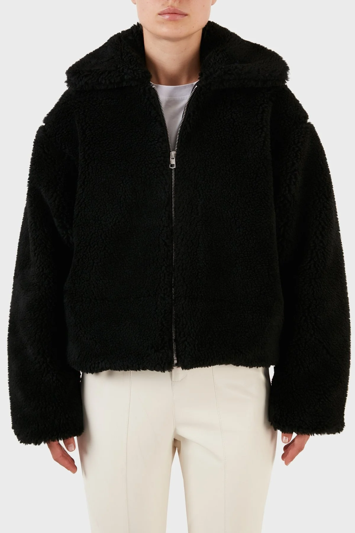 Calvin Klein Logolu Regular Fit Fermuarlı Suni Kürk Bayan Mont J20J219842 BEH SİYAH - 1