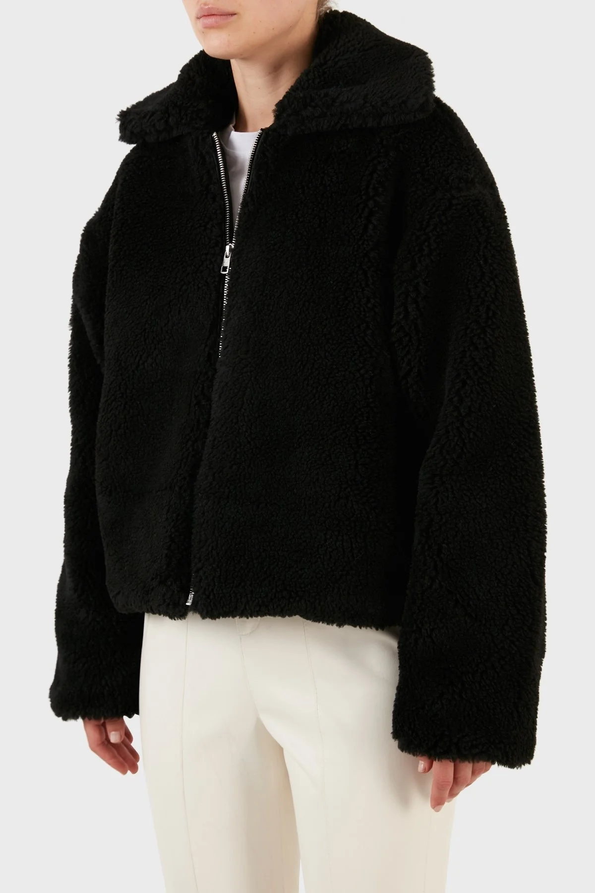 Calvin Klein Logolu Regular Fit Fermuarlı Suni Kürk Bayan Mont J20J219842 BEH SİYAH - 2