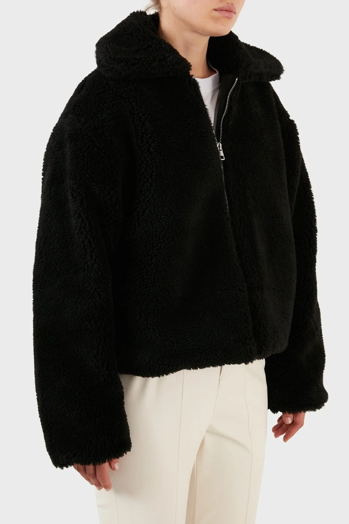 Calvin Klein Logolu Regular Fit Fermuarlı Suni Kürk Bayan Mont J20J219842 BEH SİYAH - 7