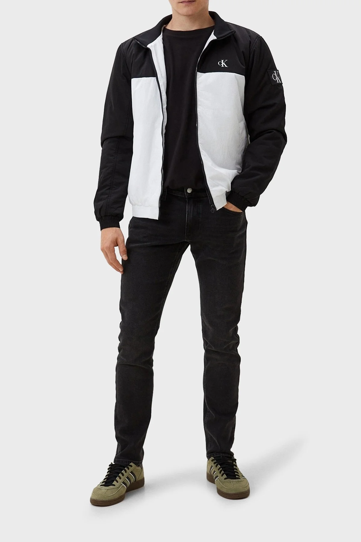 Calvin Klein Logolu Regular Fit J30J325592YAF Erkek Ceket J30J325592 YAF BEYAZ-SİYAH - 3