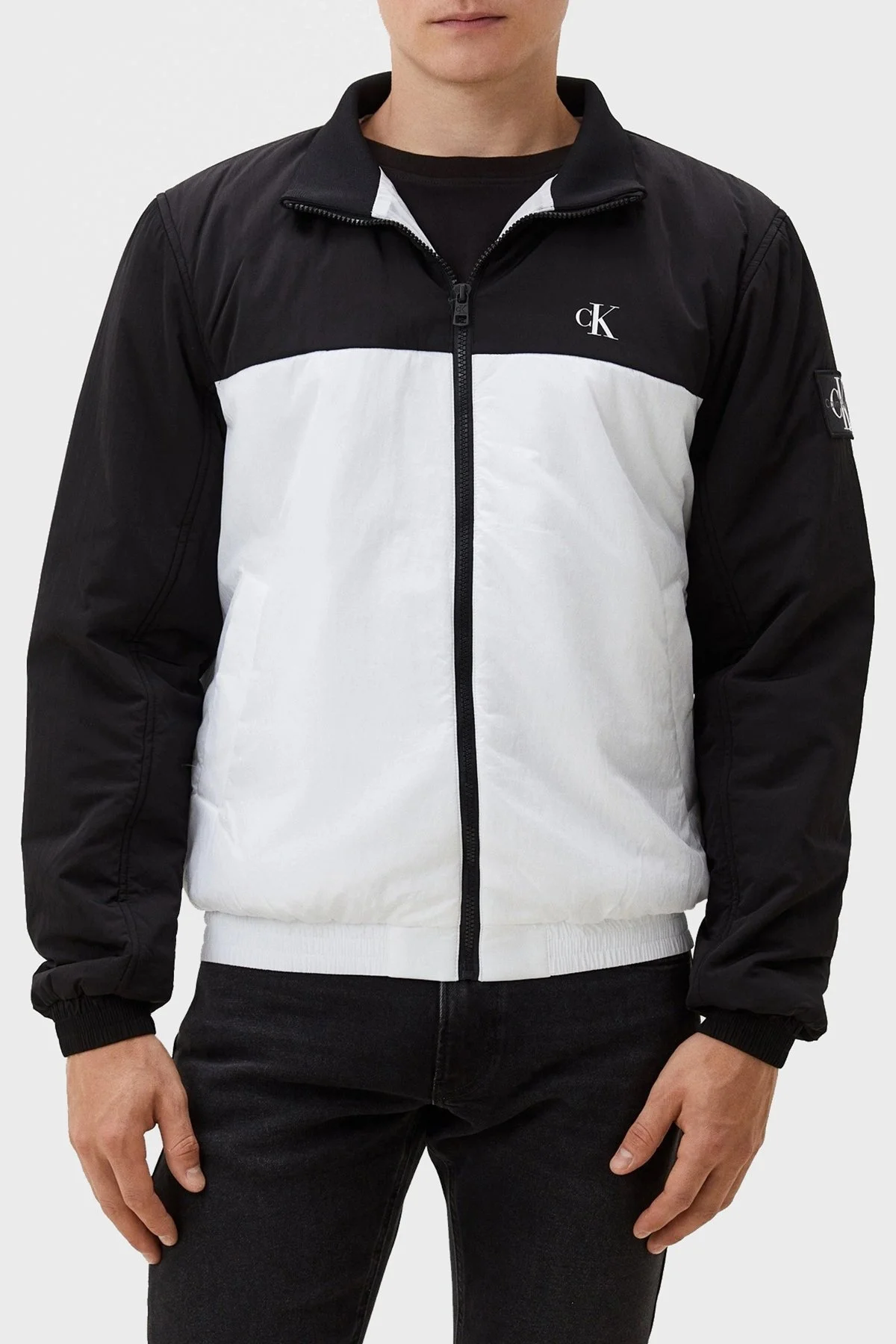 Calvin Klein Logolu Regular Fit J30J325592YAF Erkek Ceket J30J325592 YAF BEYAZ-SİYAH - 6