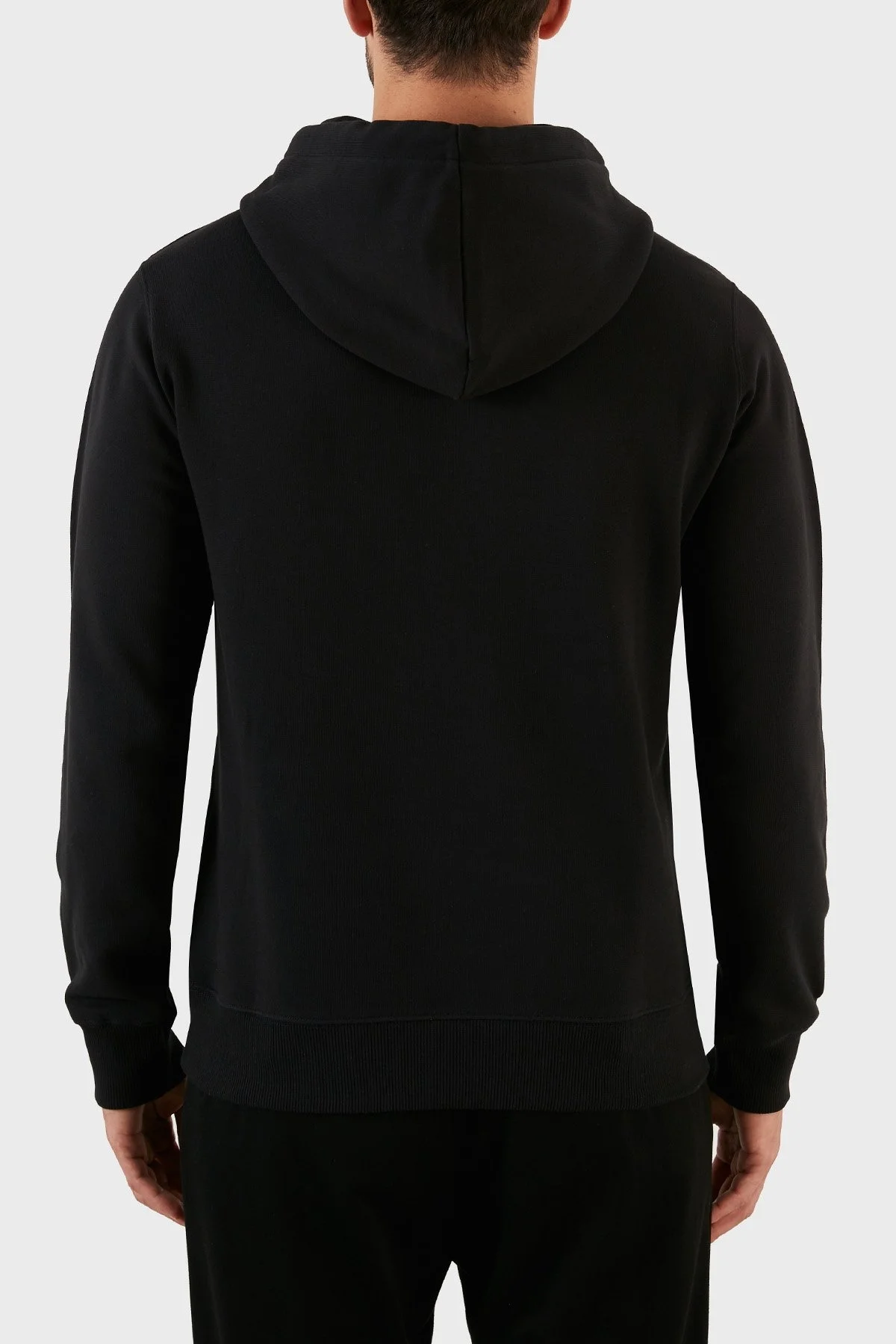 Calvin Klein Logolu Regular Fit Kapüşonlu Kanguru Cepli % 100 Pamuk Erkek Sweat J30J320805 0GM SİYAH - 2