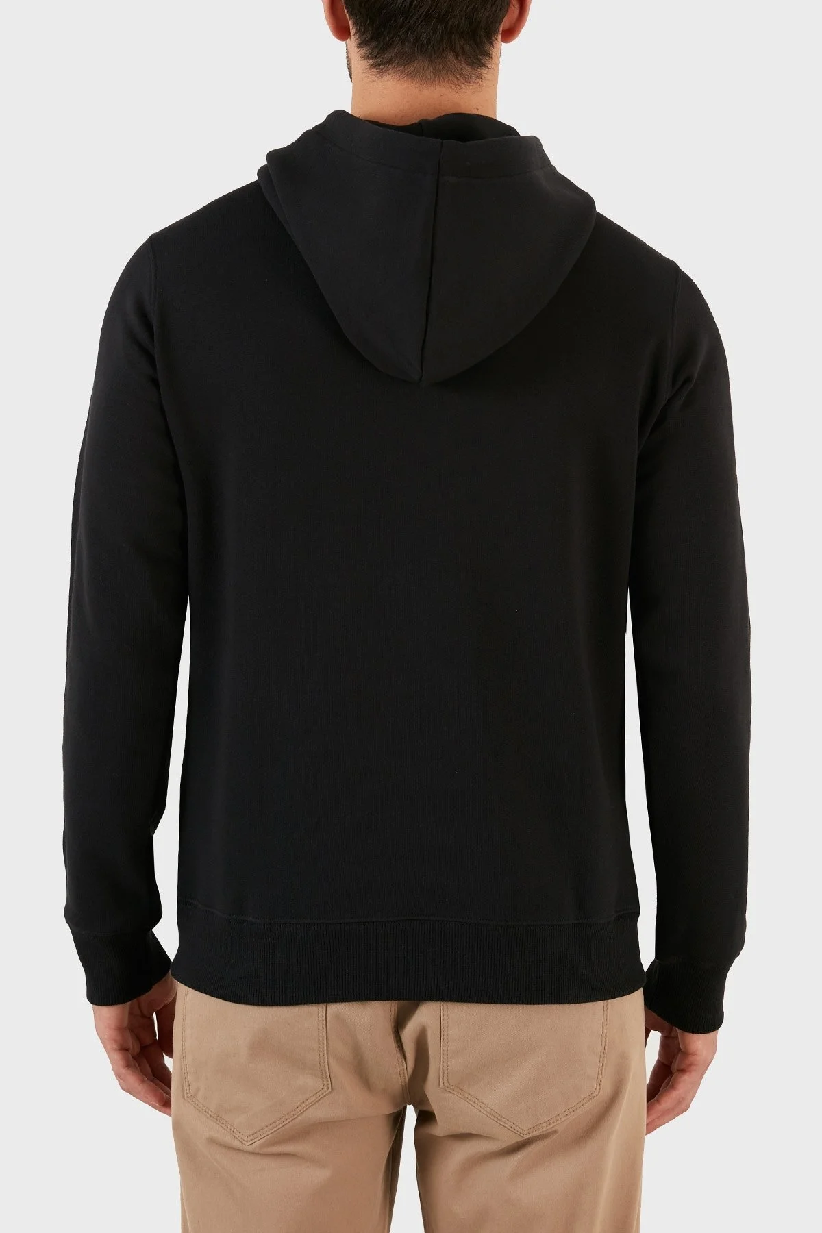 Calvin Klein Logolu Regular Fit Kapüşonlu Kanguru Cepli % 100 Pamuk Erkek Sweat J30J320805 0GP SİYAH - 2